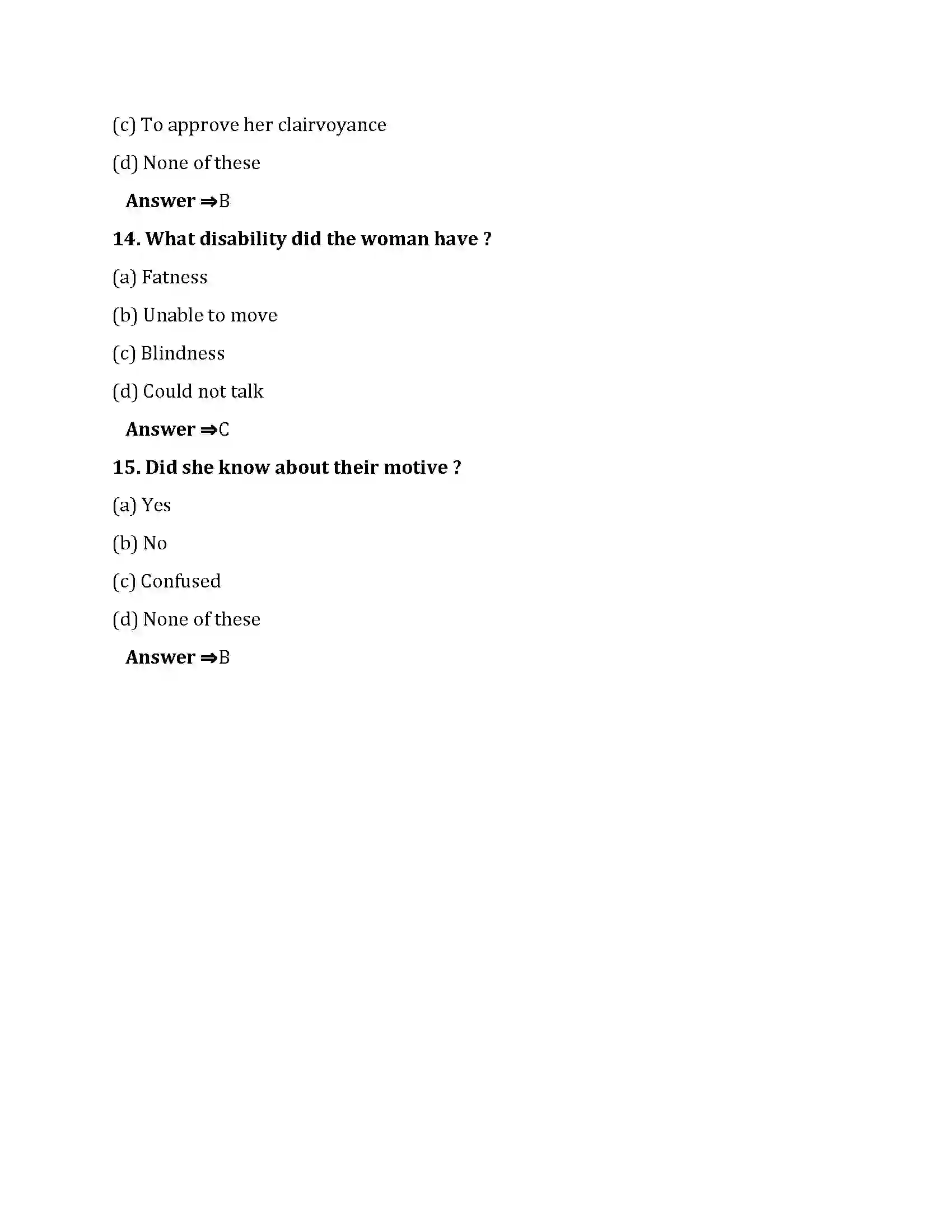 Bihar Board Class 10th Once Upon A Time Once Upon A Time  Objective Objective Question 4