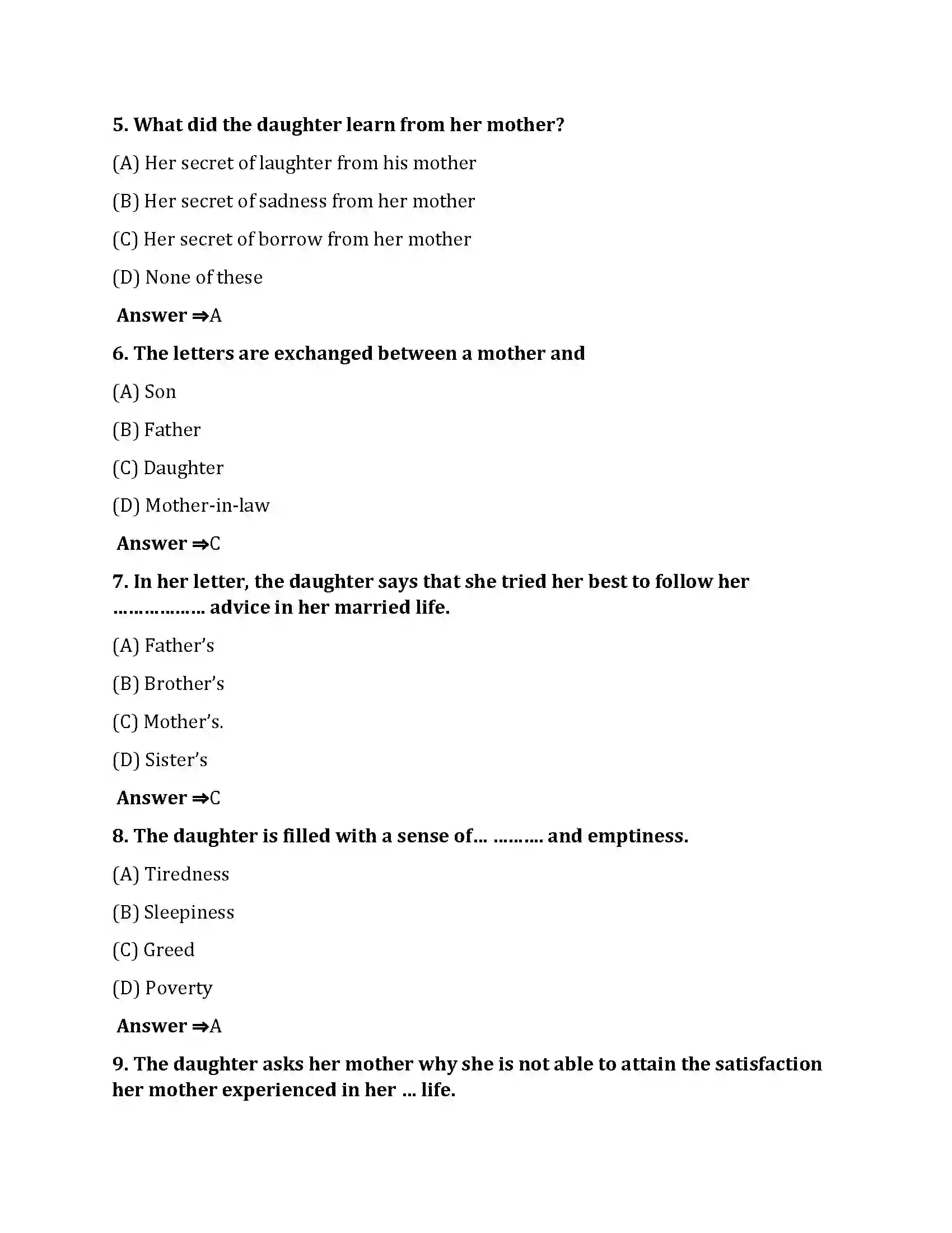 Bihar Board Class 10th Two Horizons Two Horizons  Objective Objective Question 2