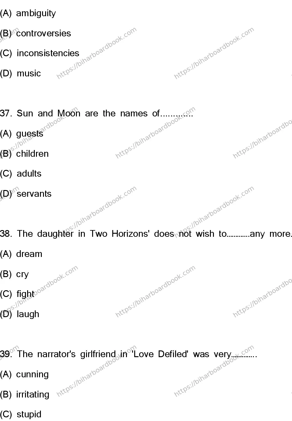 Bihar Board Class 10th 2023 English  113  (SETH)  2023 Previous Year Paper 11