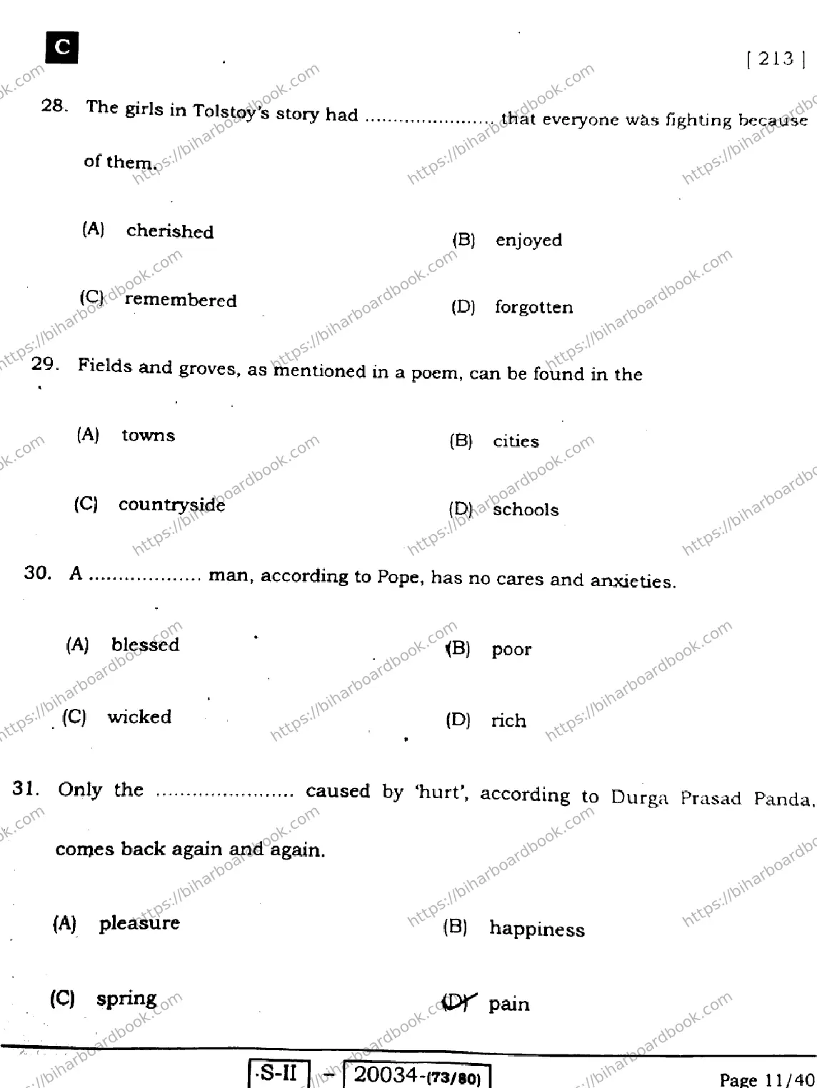 Bihar Board Class 10th 2022 English 2022 Previous Year Paper 11