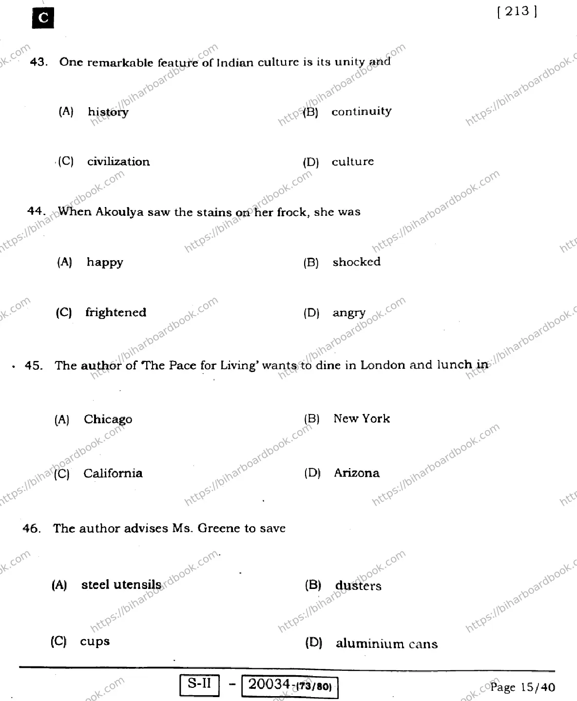 Bihar Board Class 10th 2022 English 2022 Previous Year Paper 15