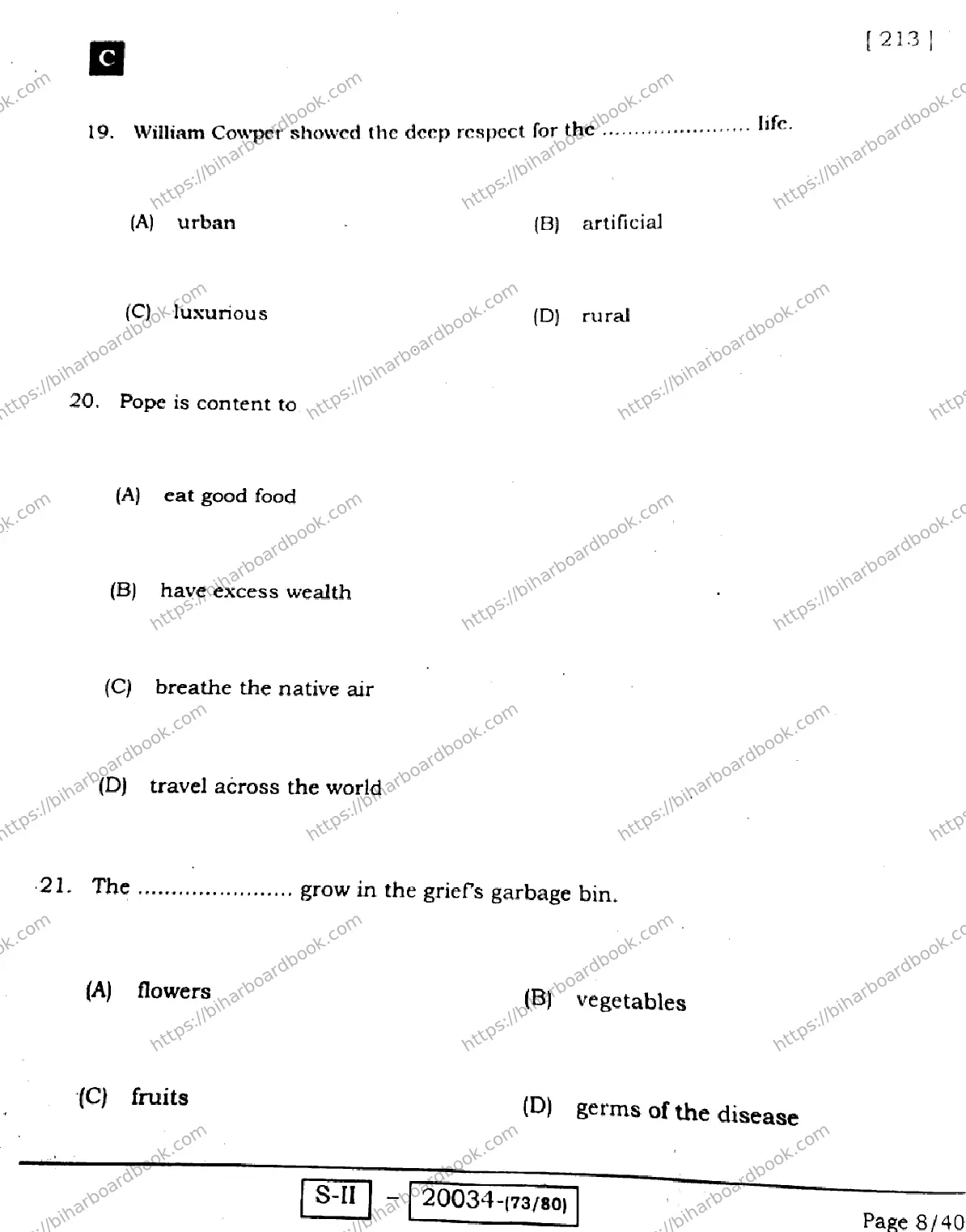 Bihar Board Class 10th 2022 English 2022 Previous Year Paper 8