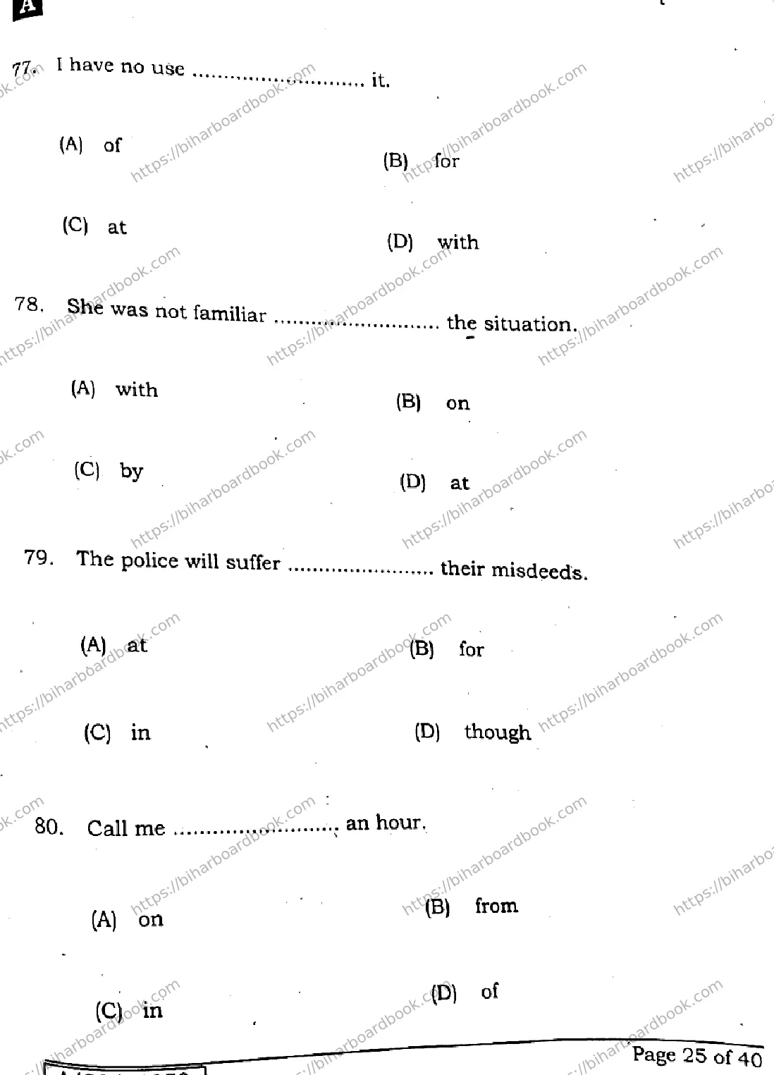 Bihar Board Class 10th 2025 English  213  SetA  2025 Previous Year Paper 24