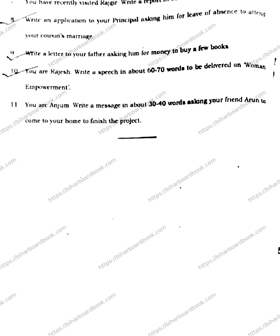 Bihar Board Class 10th 2020 English  213D  2020 Previous Year Paper 20