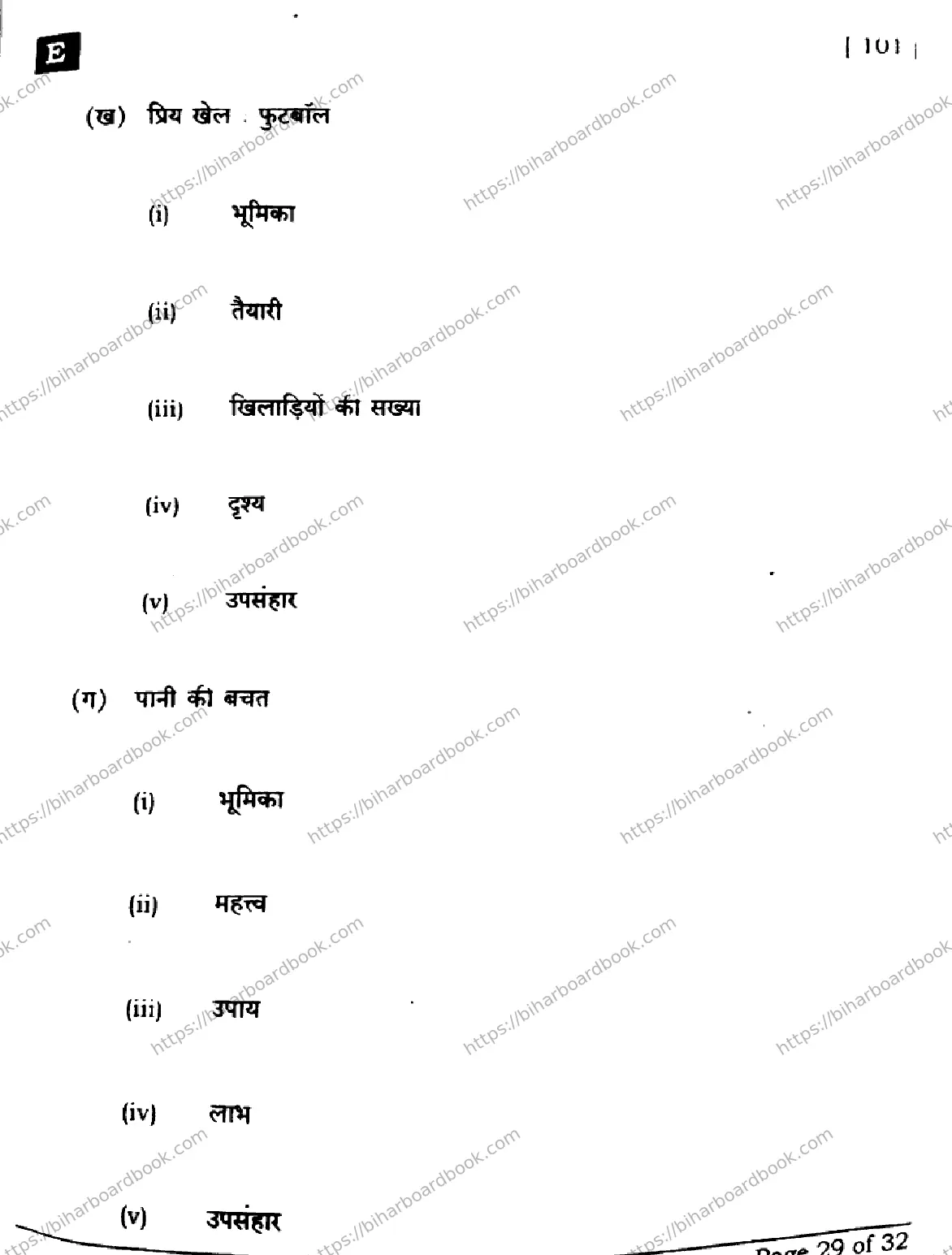 Bihar Board Class 10th 2024 Hindi MT  101  (SetE)  2024 Previous Year Paper 29
