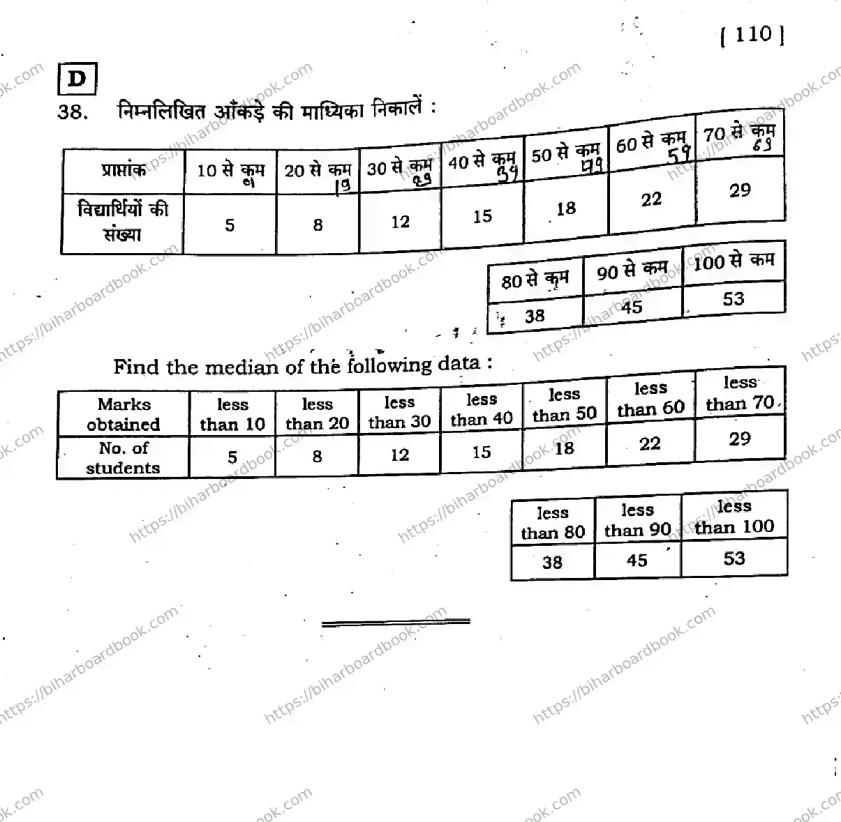 Bihar Board Class 10th 2026 MATHEMATICS-110-SET-D Previous Year Paper 44