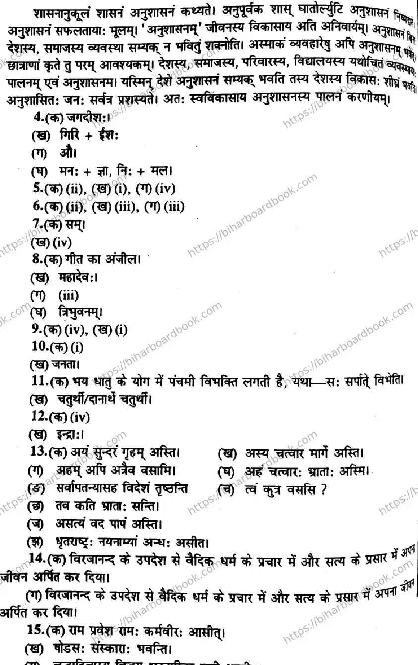 Bihar Board Class 10th 2015 Sanskrit  P1  2015 Previous Year Paper 6