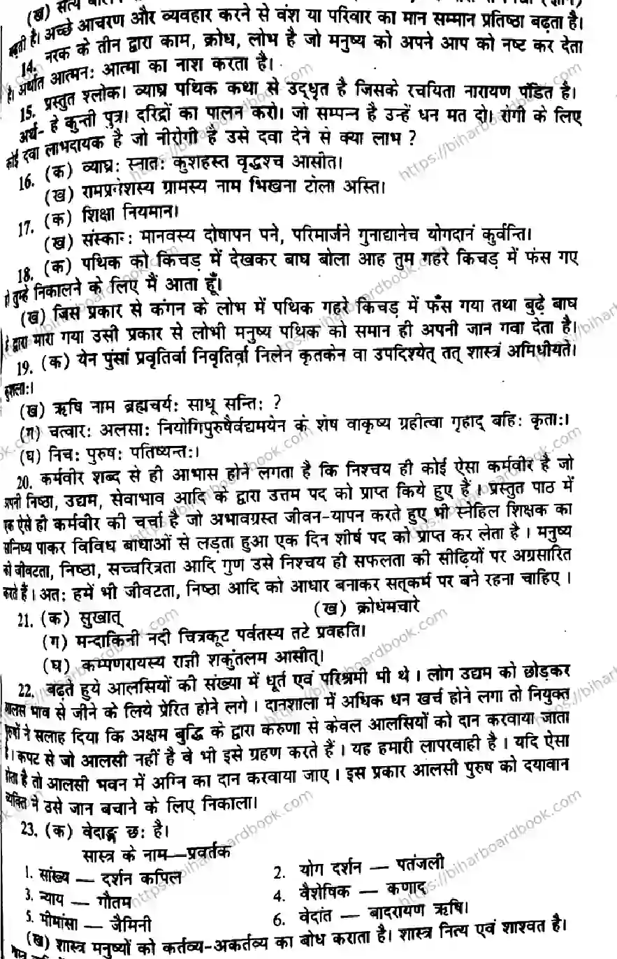Bihar Board Class 10th 2014 Sanskrit  P2  2014 Previous Year Paper 6