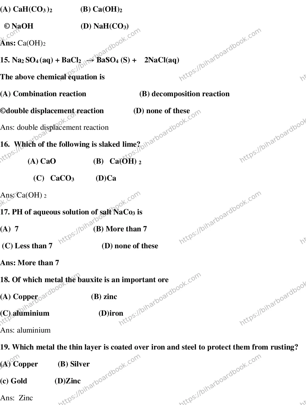 Bihar Board Class 10th 2018 Science  2018 Previous Year Paper 4
