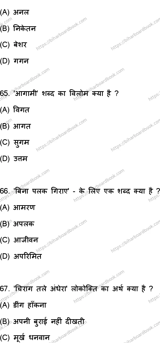 Bihar Board Class 10th 2023 हिंदी MT  101  (SetA)  2023 Previous Year Paper 18