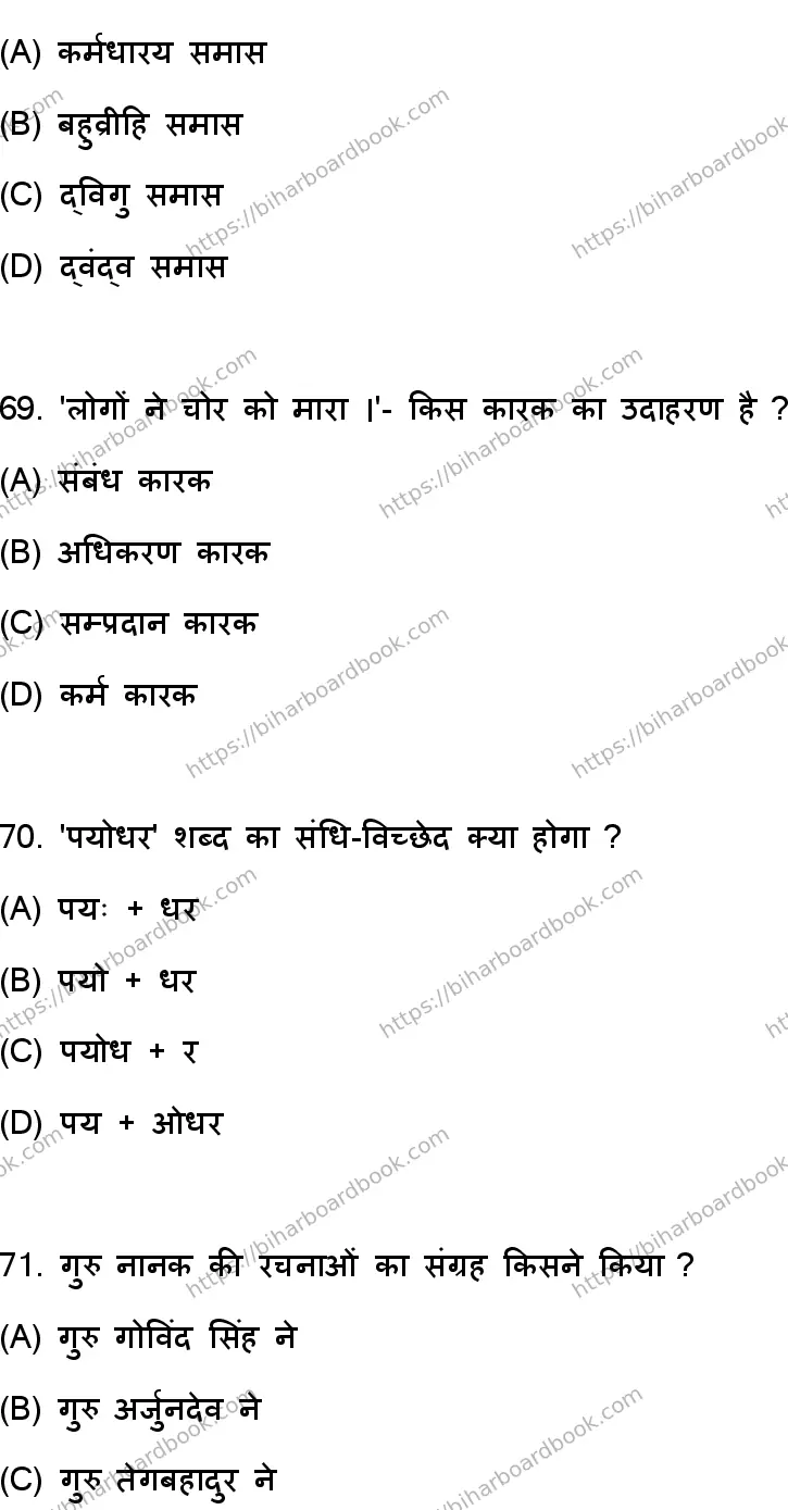 Bihar Board Class 10th 2023 हिंदी MT  101  (SetA)  2023 Previous Year Paper 19