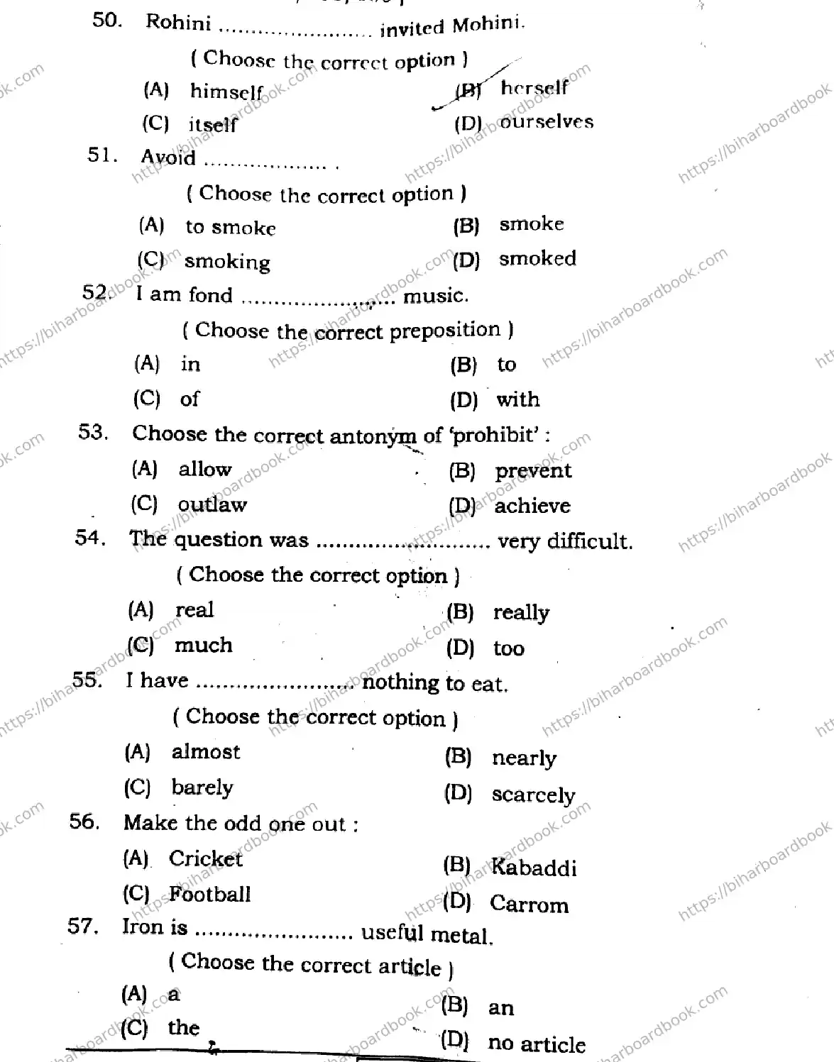 Bihar Board Class 11th 2024 English  105124205223305330  2024 (Annual) Previous Year Paper 10