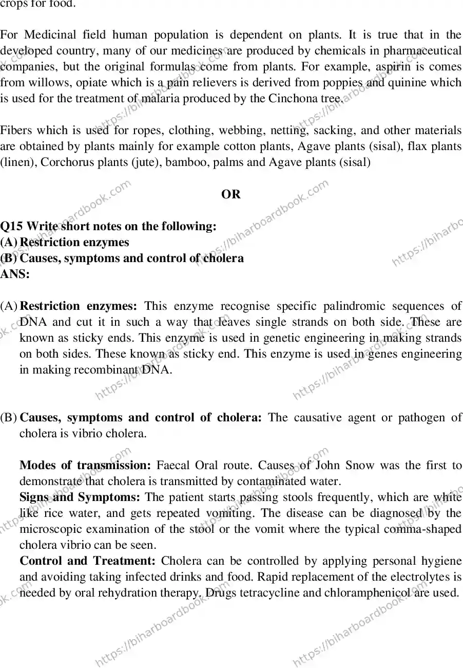 Bihar Board Class 12th 2015 Biology  2015 Previous Year Paper 14
