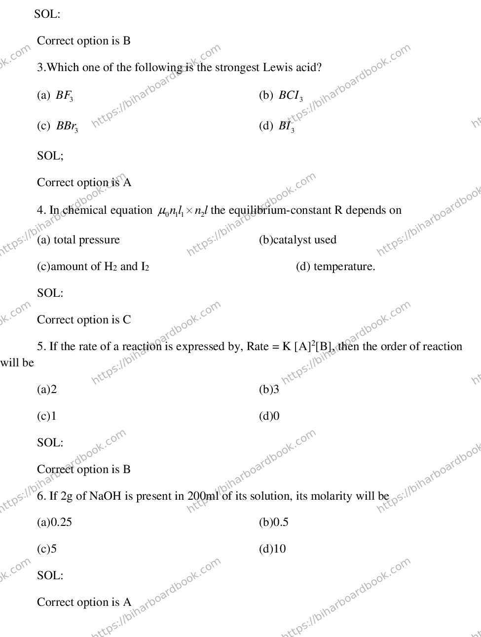 Bihar Board Class 12th 2015 Chemistry  2015 Previous Year Paper 2
