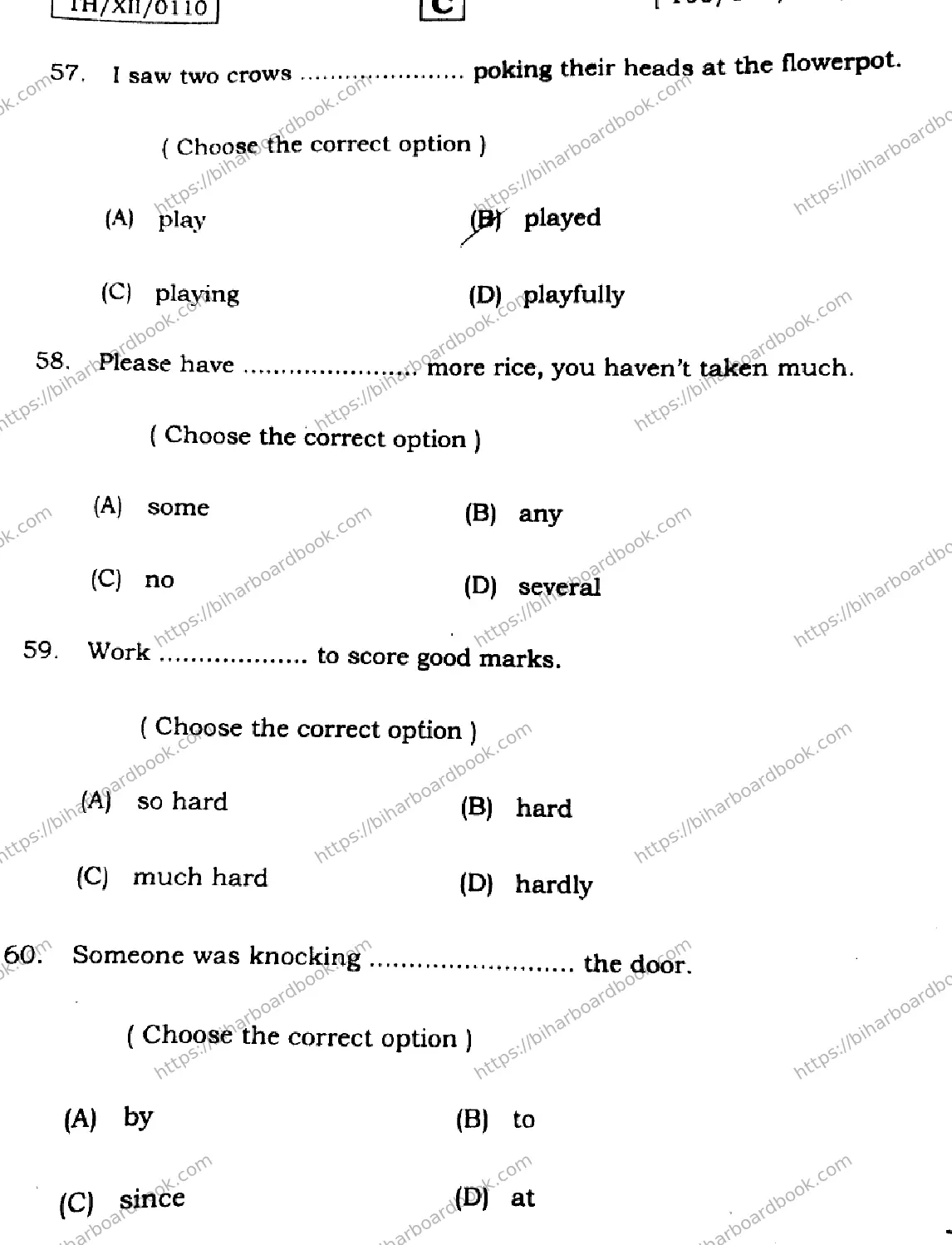 Bihar Board Class 12th 2026 ENGLISH-105-124-205-223-SET-C Previous Year Paper 18