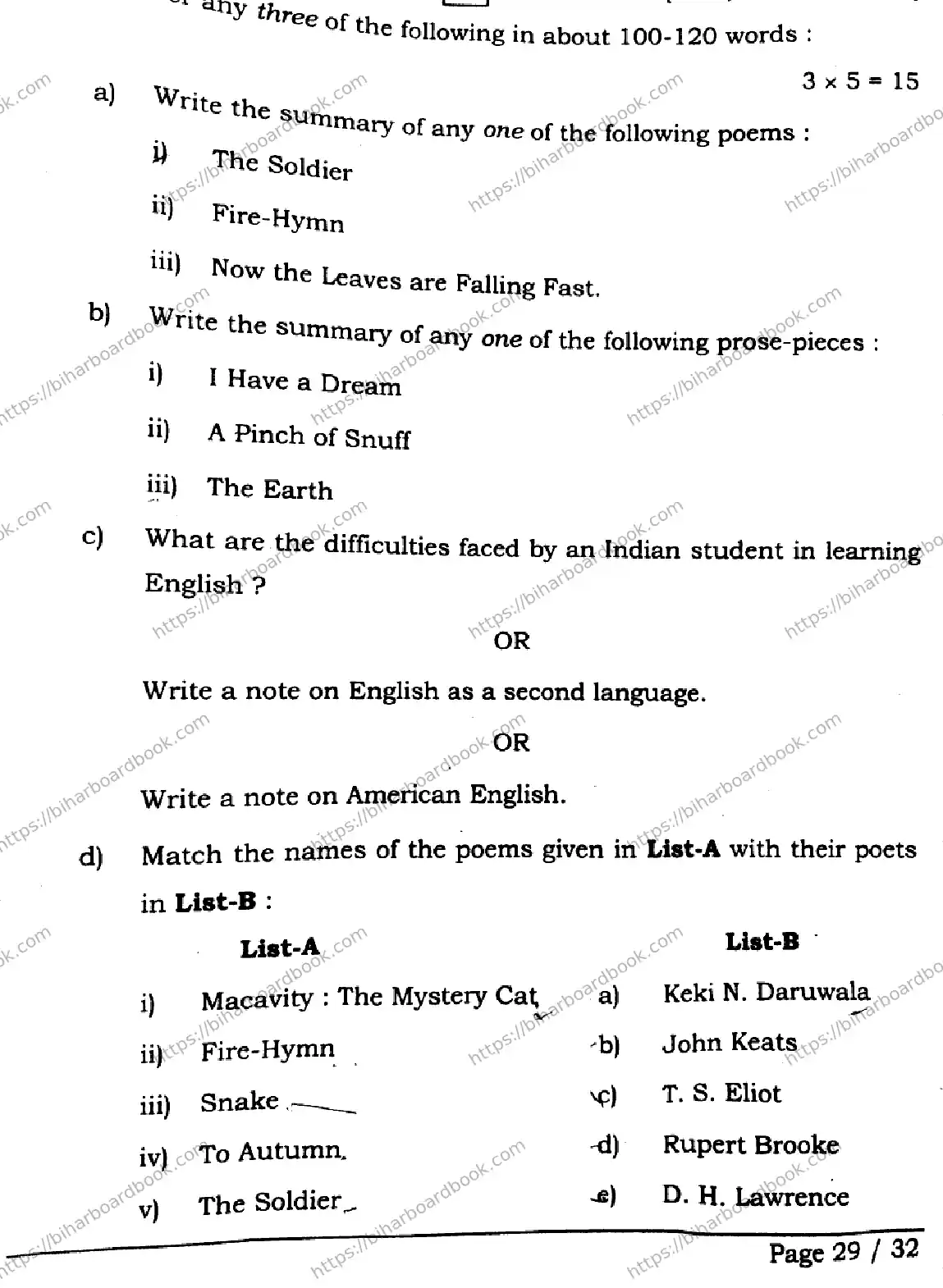 Bihar Board Class 12th 2026 ENGLISH-105-124-205-223-SET-C Previous Year Paper 29