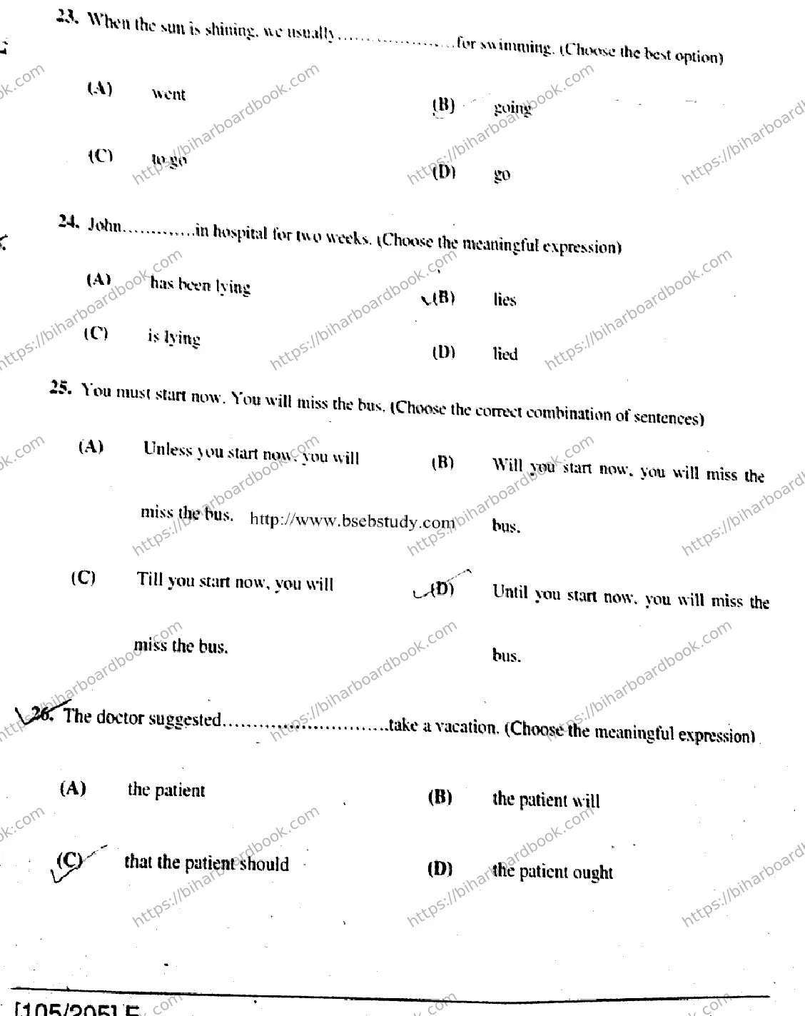 Bihar Board Class 12th 2019 English  105205E  2019 Previous Year Paper 6