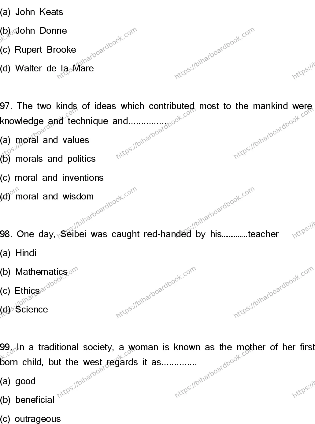 Bihar Board Class 12th 2023 English Previous Year Paper 26