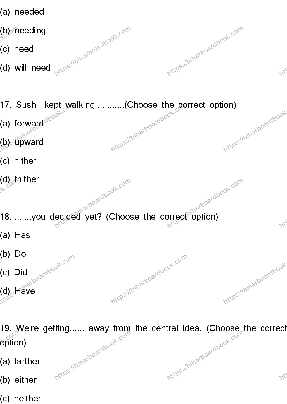 Bihar Board Class 12th 2023 English Previous Year Paper 6