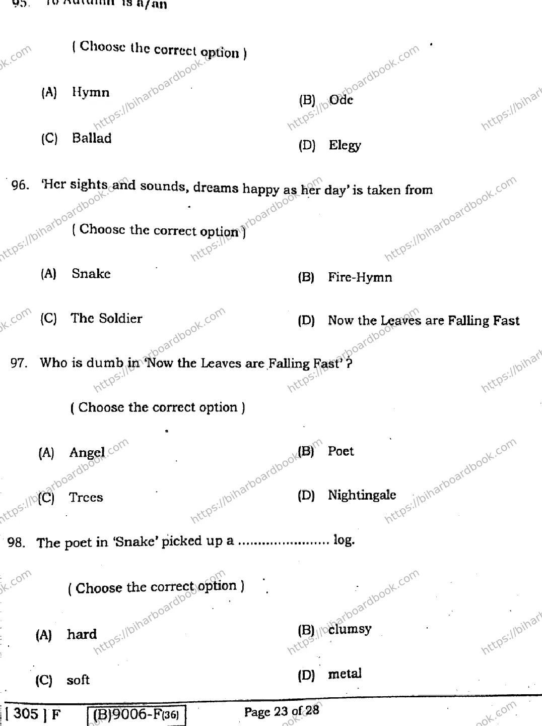 Bihar Board Class 12th 2021 English Compulsory  305F  2021 Previous Year Paper 22