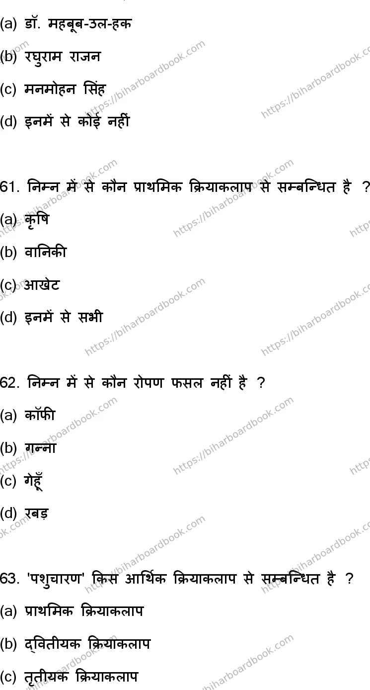 Bihar Board Class 12th 2023 Geography Previous Year Paper 17