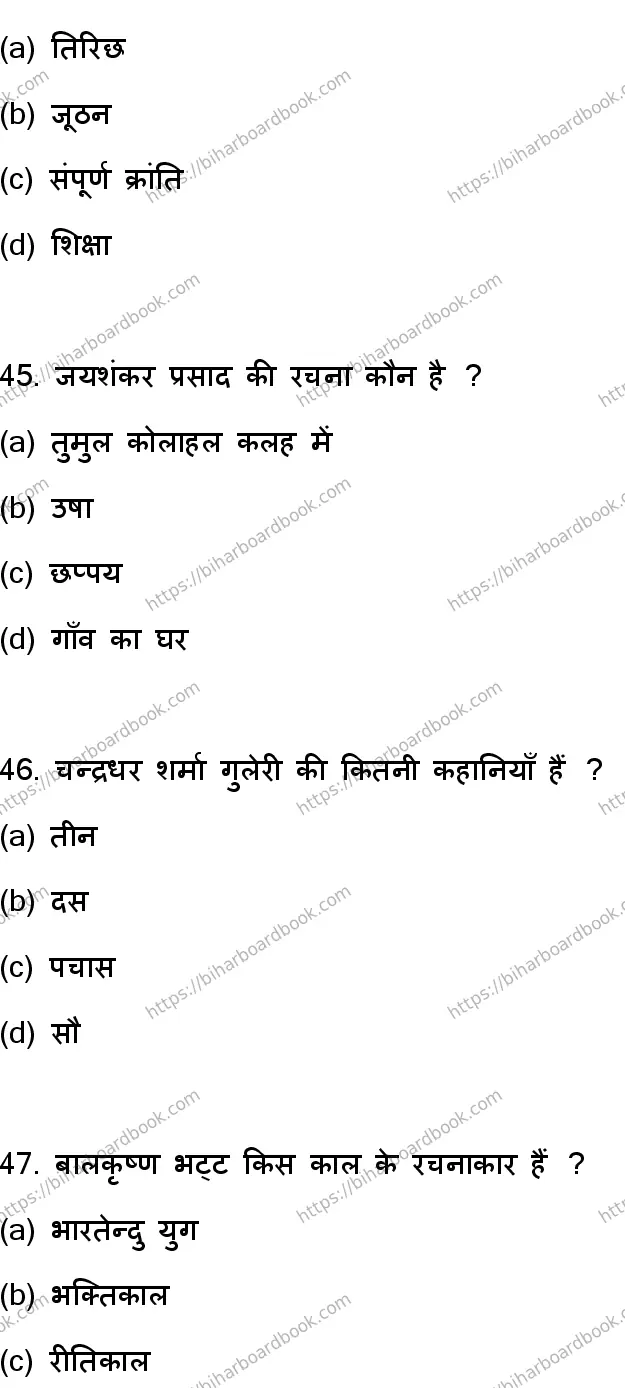 Bihar Board Class 12th 2023 Hindi Previous Year Paper 13