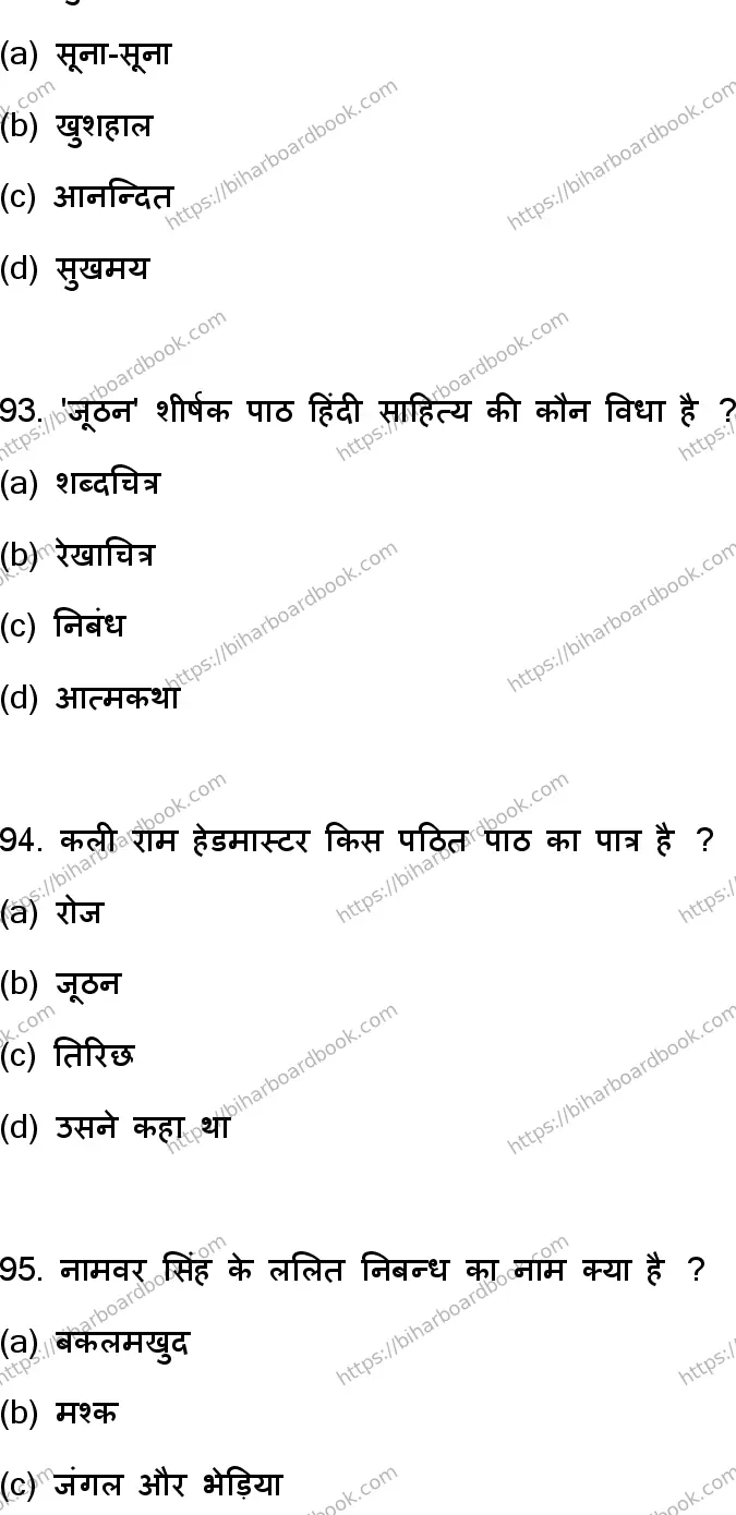 Bihar Board Class 12th 2023 Hindi Previous Year Paper 25