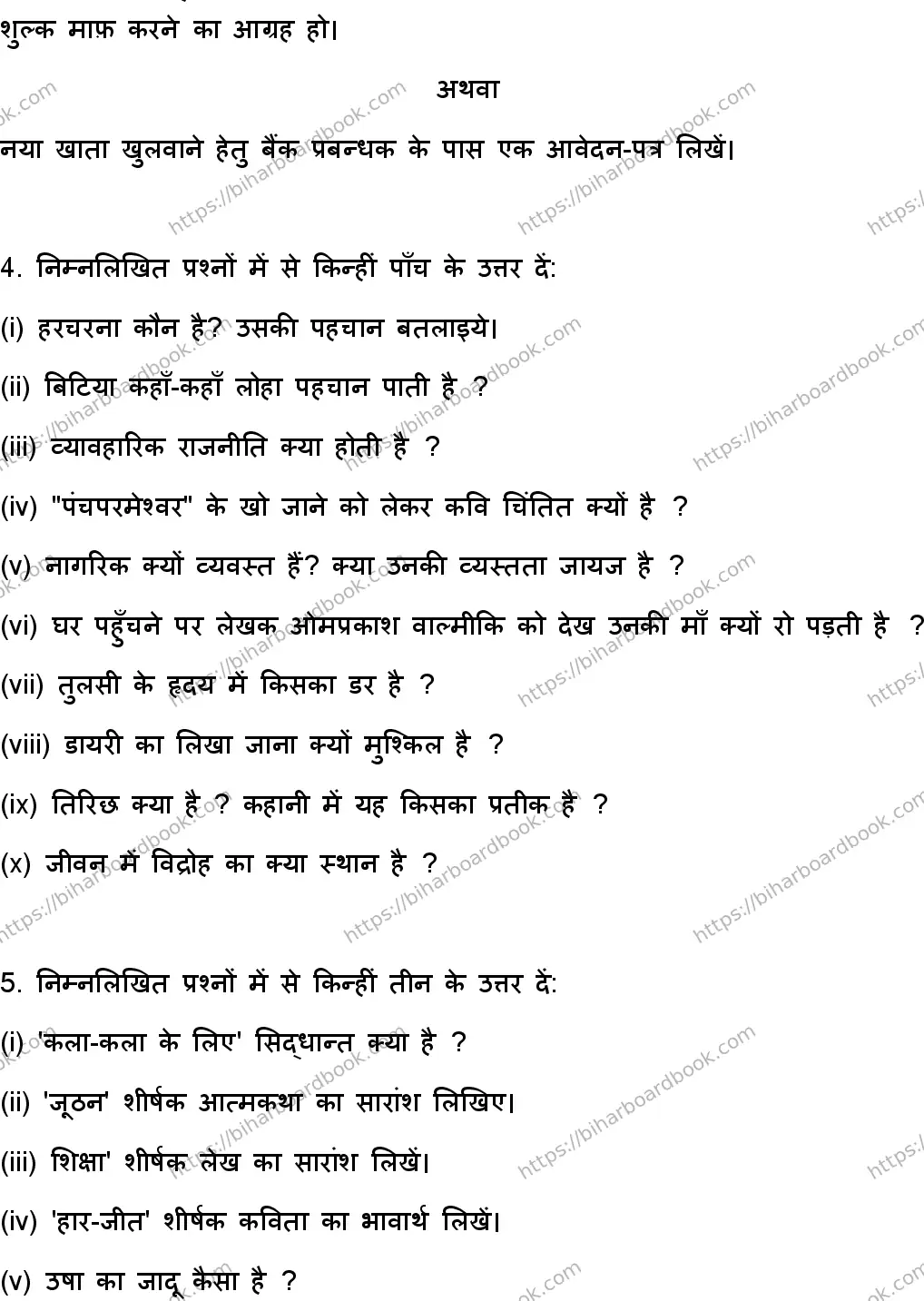 Bihar Board Class 12th 2023 Hindi Previous Year Paper 28
