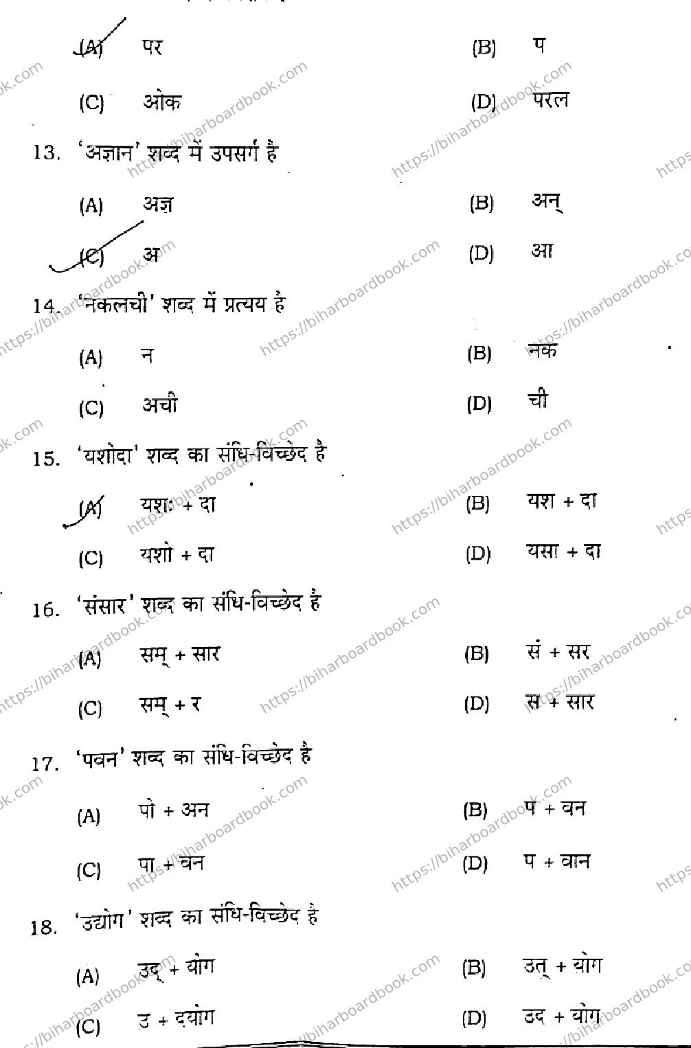 Bihar Board Class 12th 2021 Hindi Compulsory  106206H  2021 Previous Year Paper 4