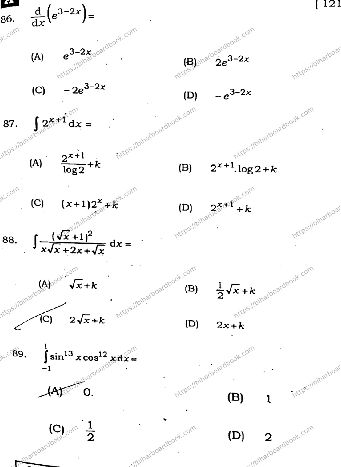 Bihar Board Class 12th 2025 Mathematics  121327  SetA Previous Year Paper 28