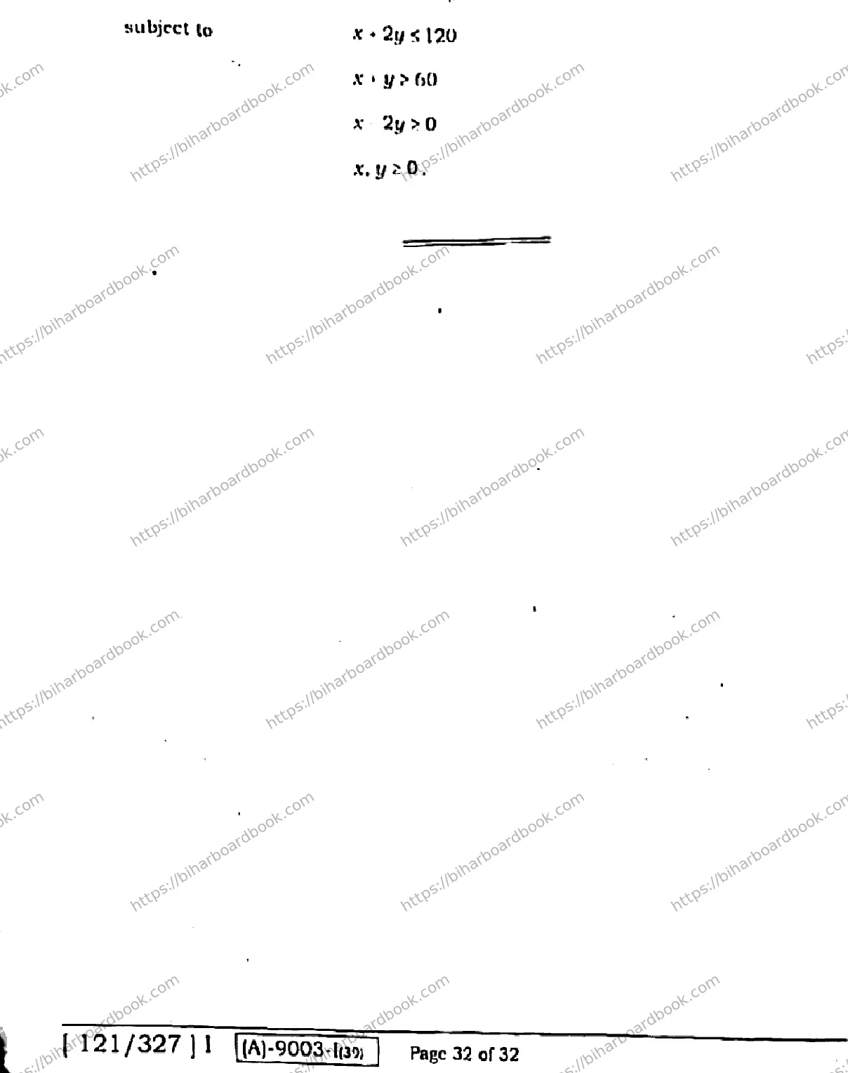 Bihar Board Class 12th 2021 Mathematics  121327I  2021 Previous Year Paper 32