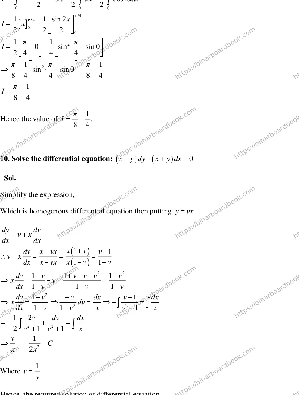 Bihar Board Class 12th 2015 Mathematics  2015 Previous Year Paper 19