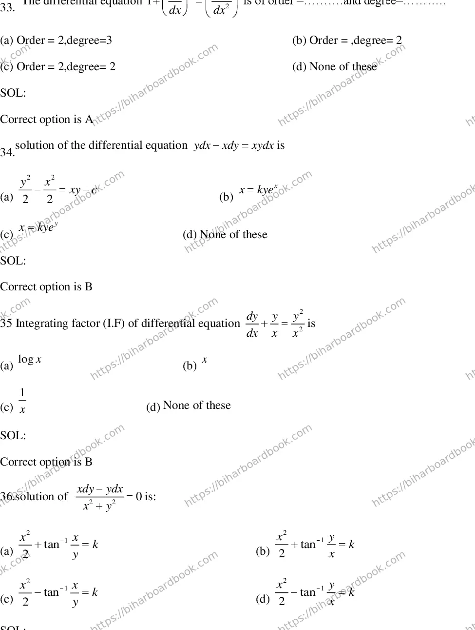 Bihar Board Class 12th 2018 Mathematics  2018 Previous Year Paper 10
