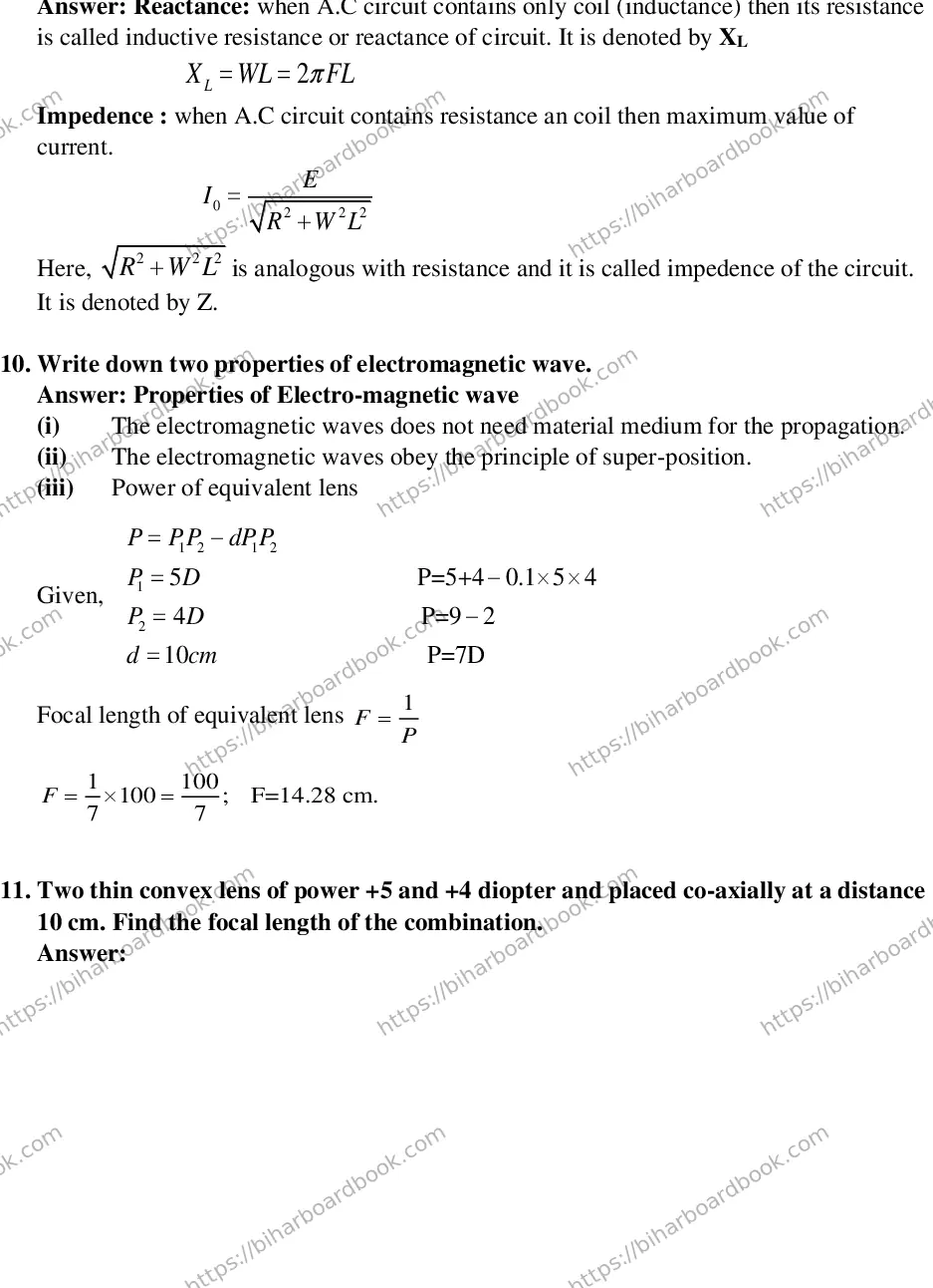 Bihar Board Class 12th 2019 Mathematics  2019 Previous Year Paper 9