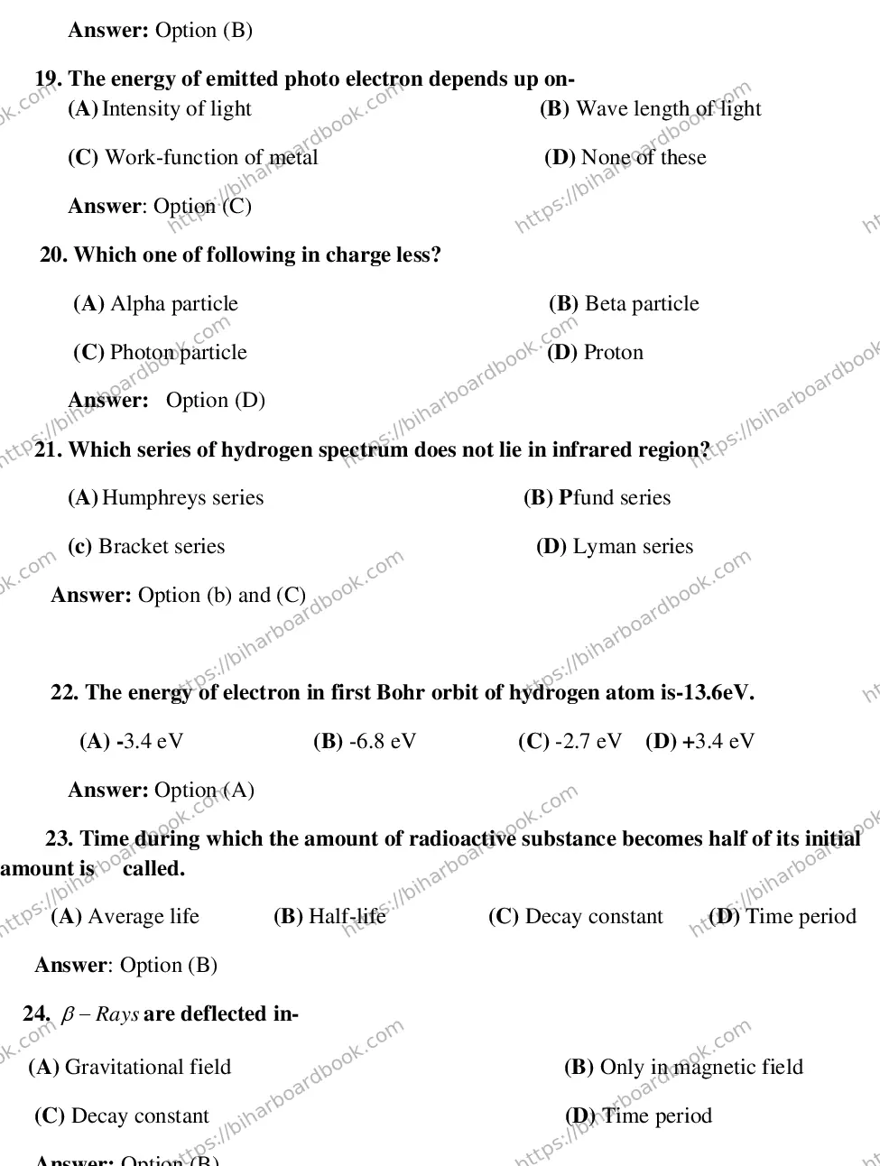 Bihar Board Class 12th 2015 Physics  2015 Previous Year Paper 4