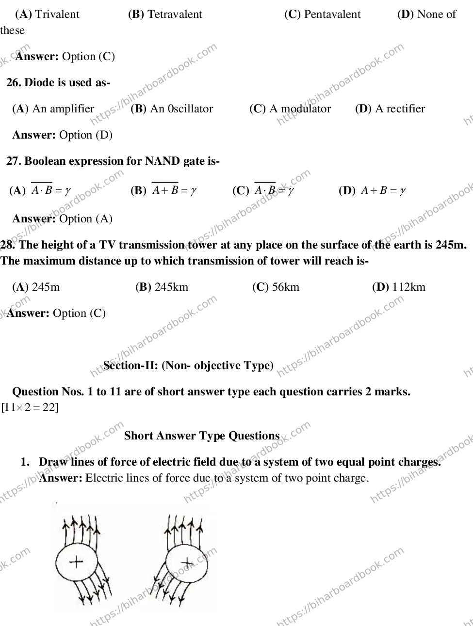 Bihar Board Class 12th 2017 Physics  2017 Previous Year Paper 5