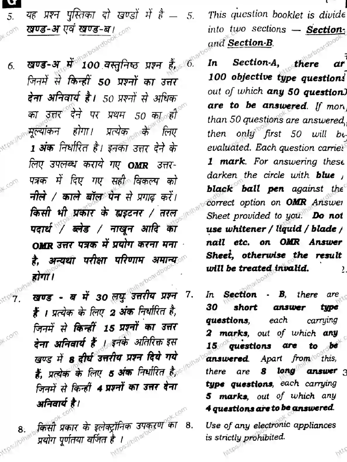 Bihar Board Class 12th 2025 Political Science  322  SetG Previous Year Paper 2