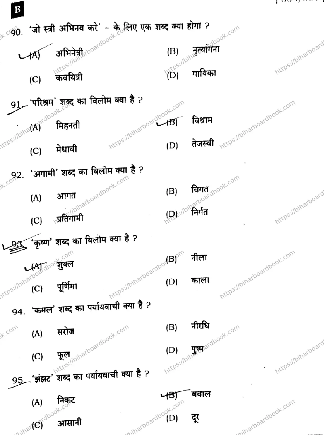 Bihar Board Class 12th 2024 हिंदी  306  (SetB) Previous Year Paper 19