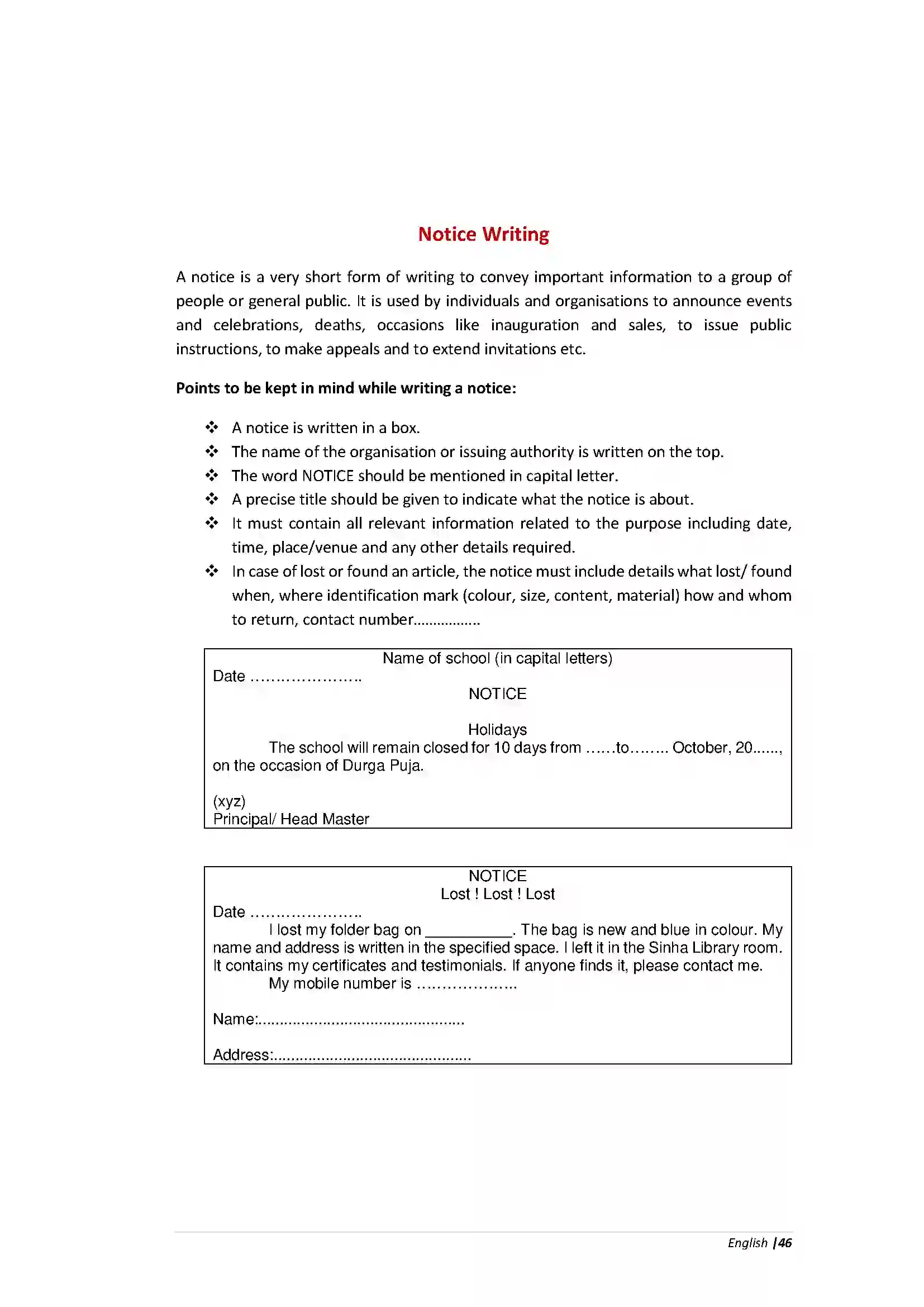 Bihar Board Class 10th English Grammar Revision Note 18