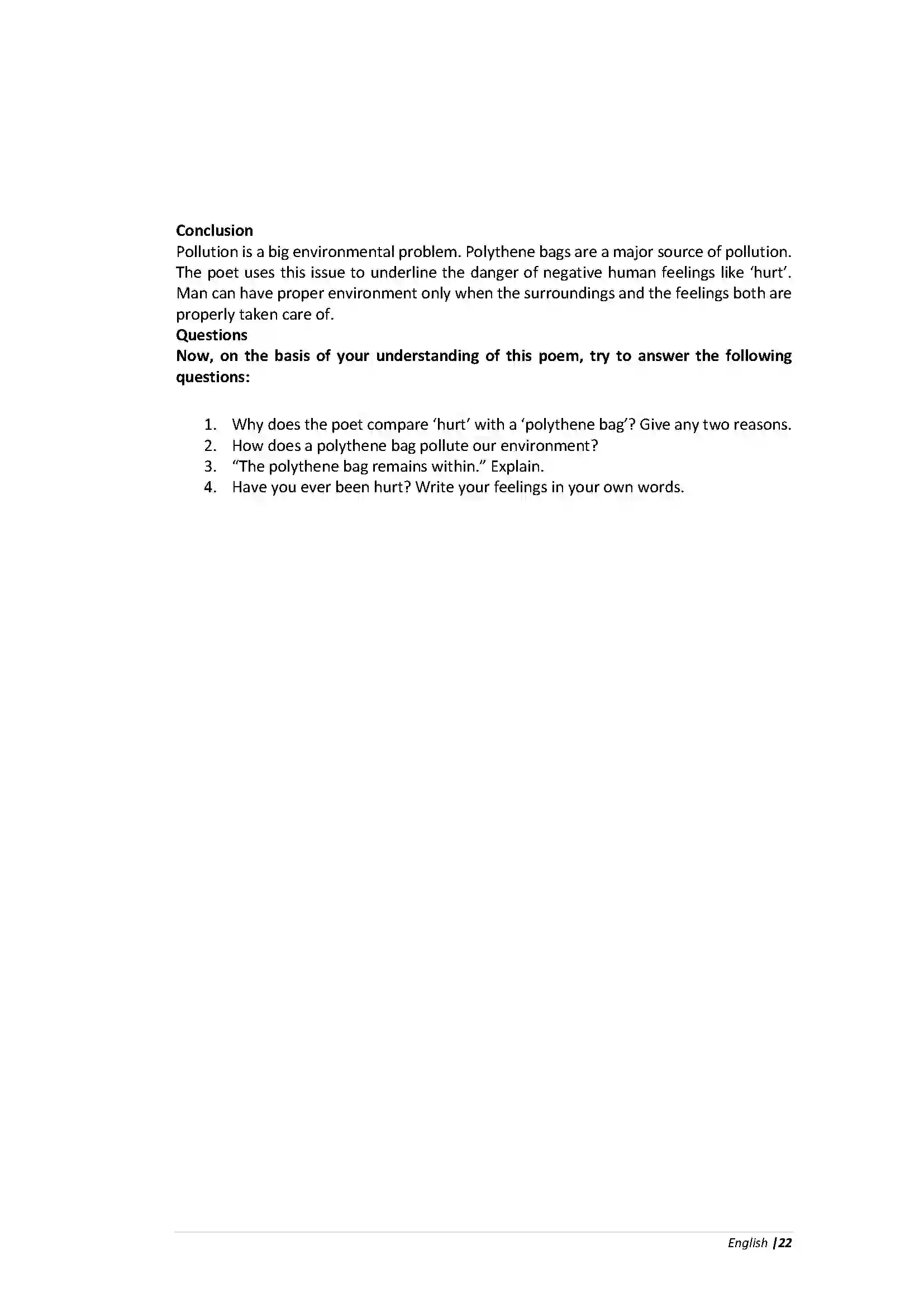 Bihar Board Class 10th English Polythene Bag  Poetry Revision Note 2