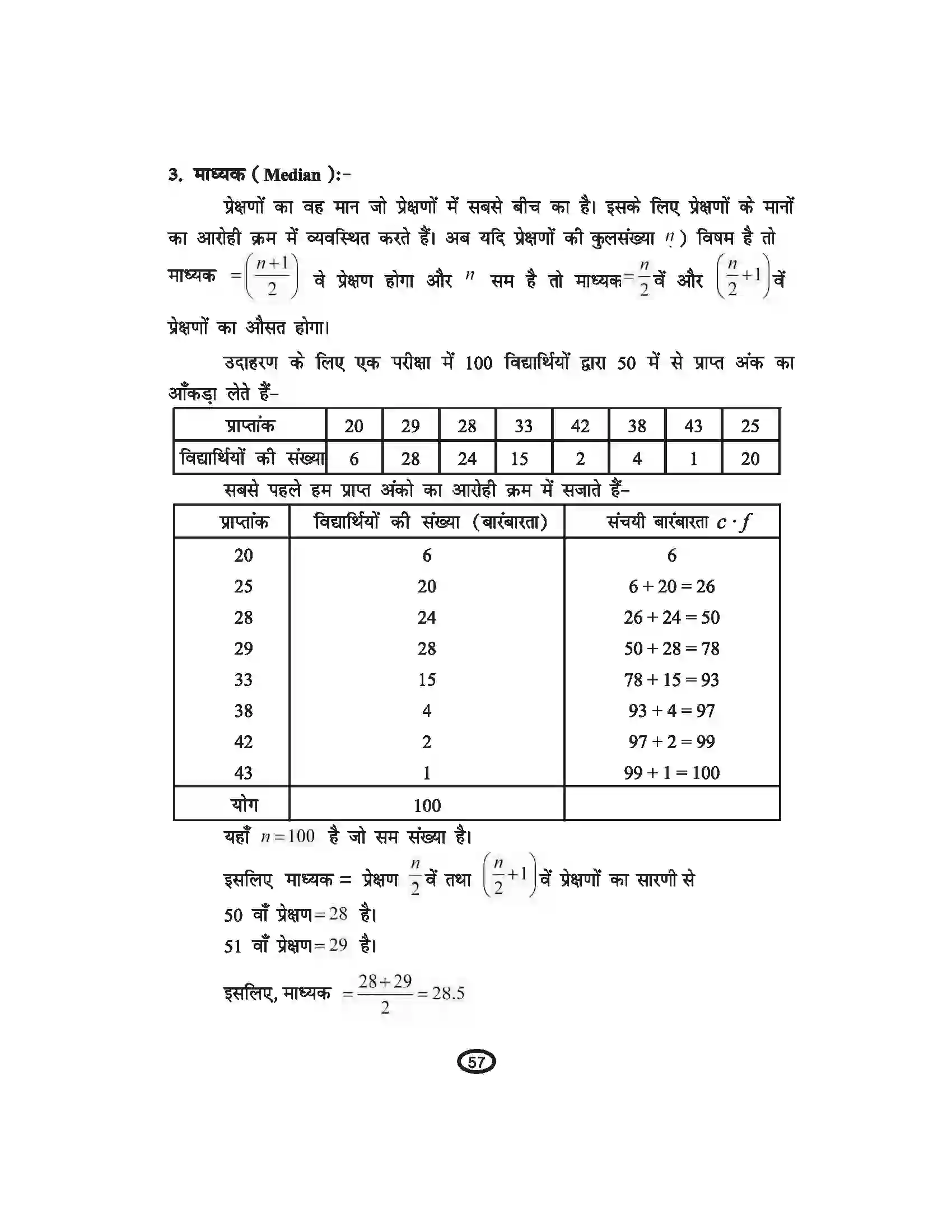 Bihar Board Class 10th Mathematics सांख्यिकी Revision Note 3