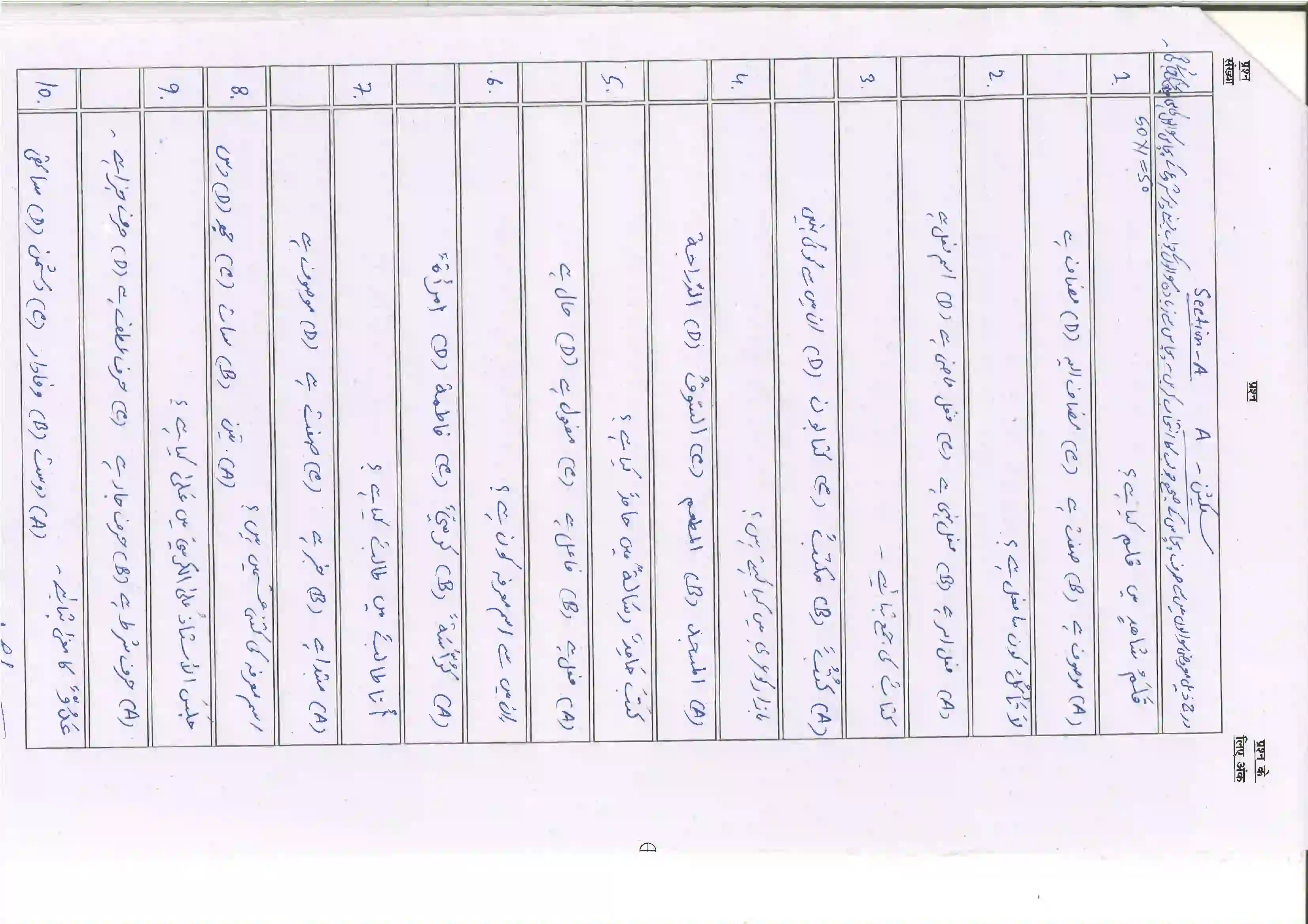Bihar Board Class 10th 2025 Arabic (123) Sample Paper 3