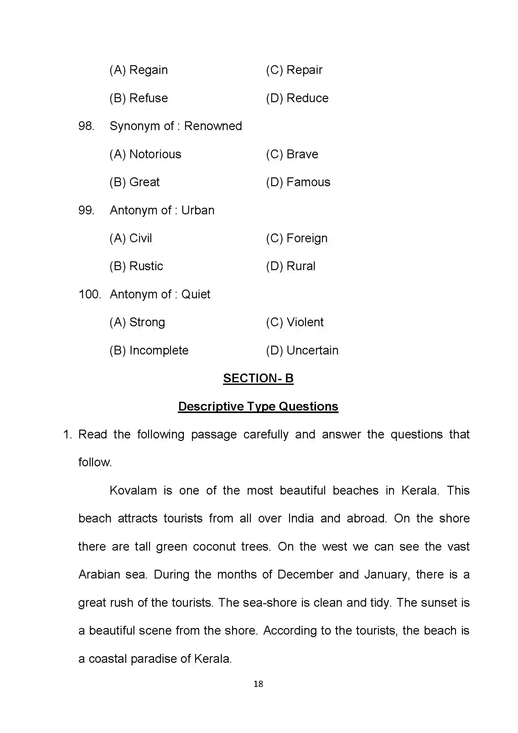Bihar Board Class 10th 2022 English Sample Paper 18