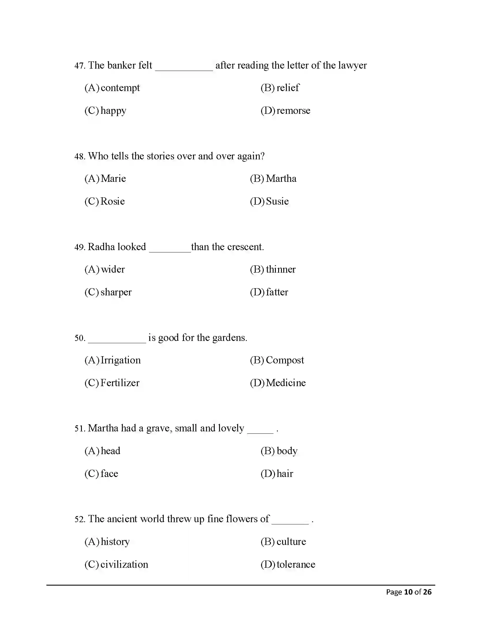 Bihar Board Class 10th 2026 English Sample Paper 10