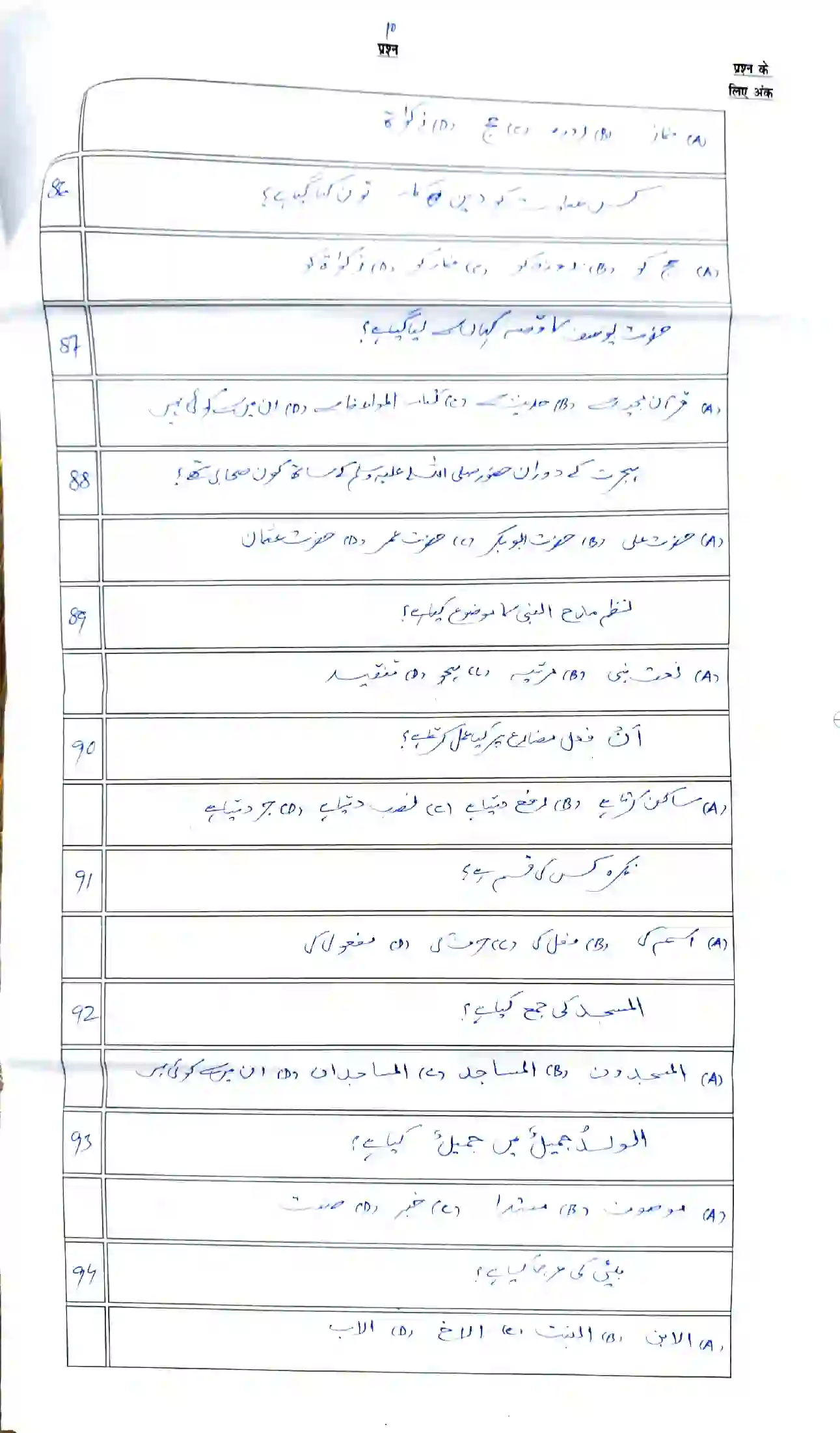 Bihar Board Class 12th 2026 Arabic Sample Paper 12