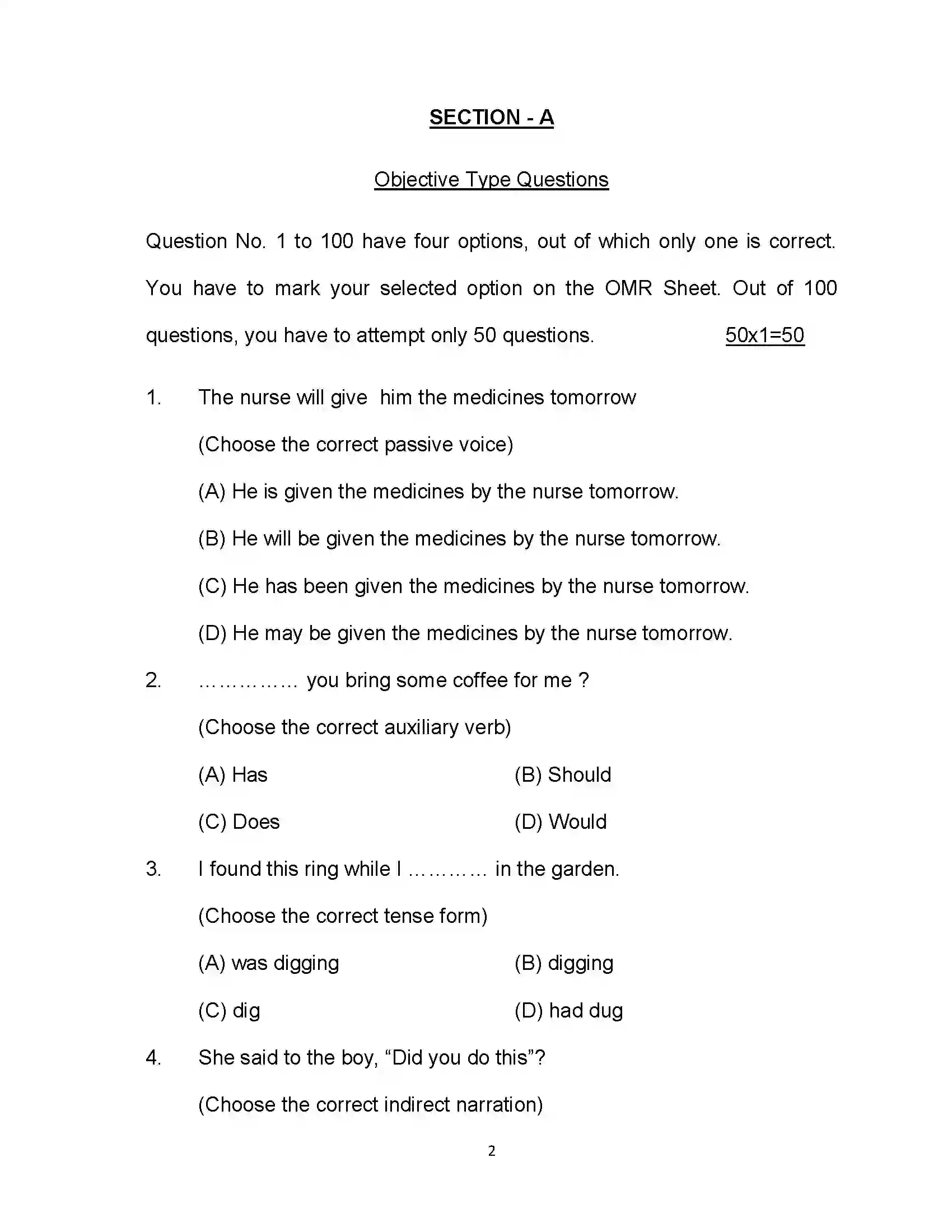 Bihar Board Class 12th 2021 English (Commerce) Sample Paper 2