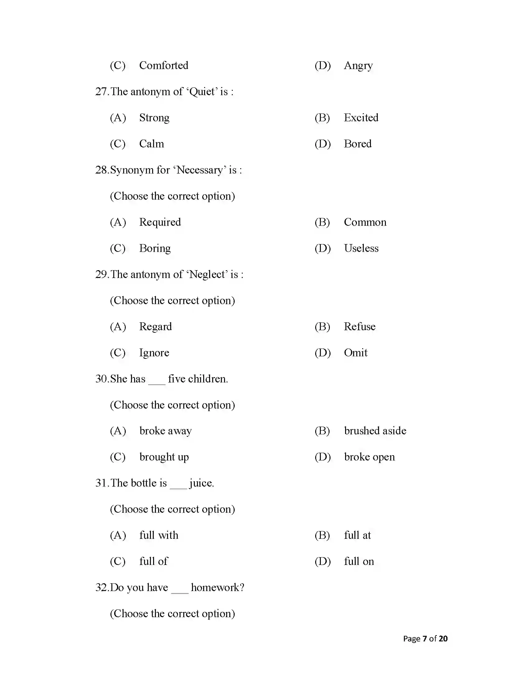 Bihar Board Class 12th 2025 English Sample Paper 7