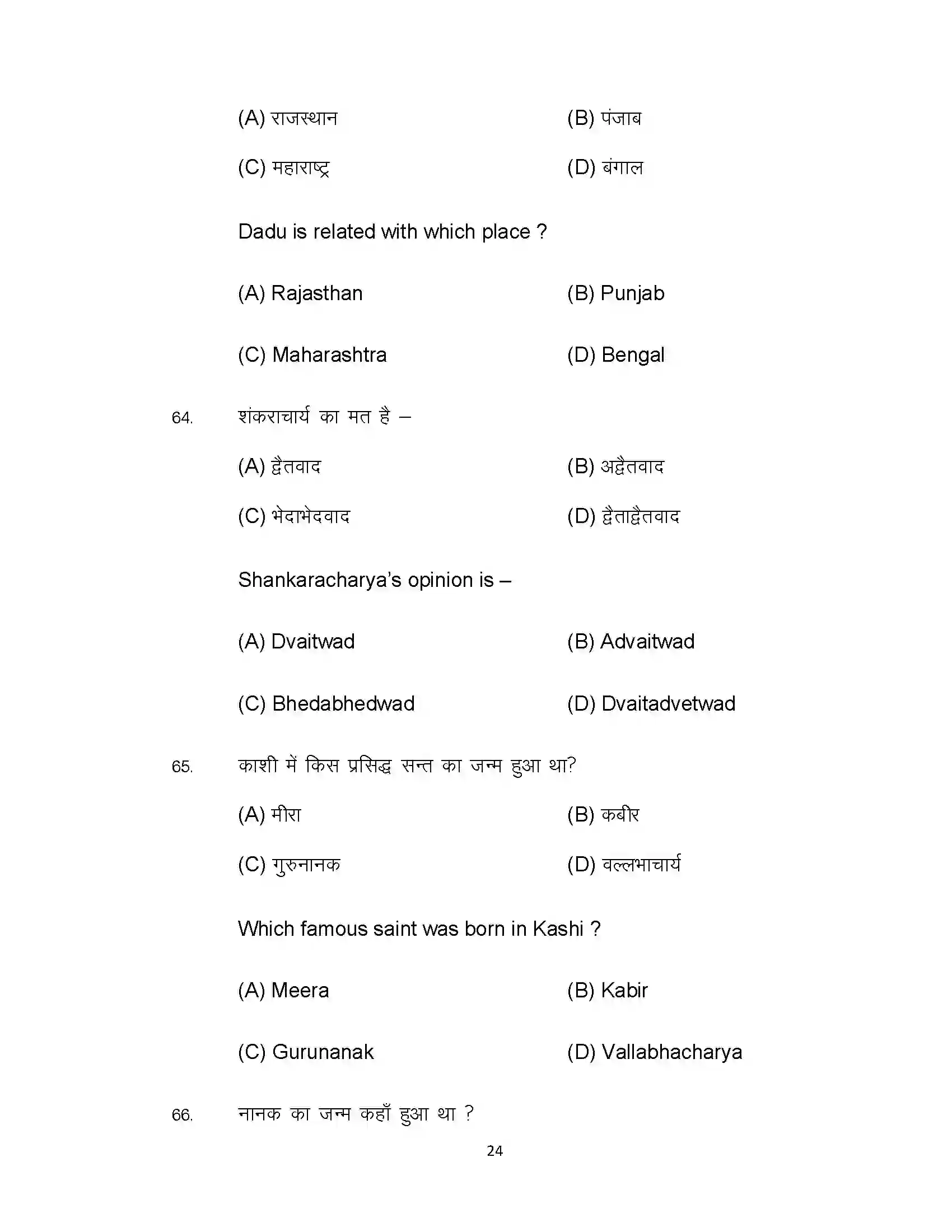 Bihar Board Class 12th 2022 History Sample Paper 24