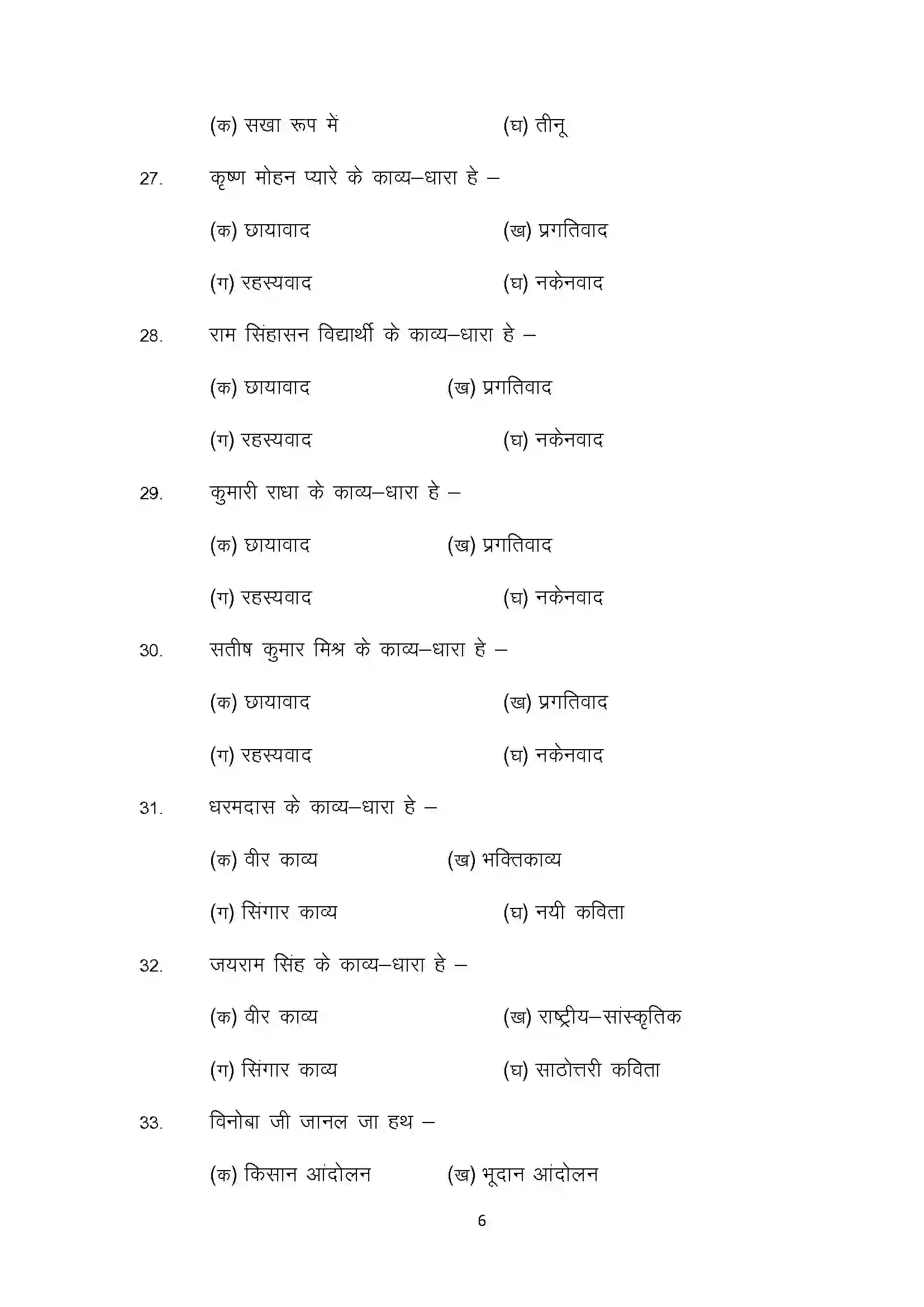 Bihar Board Class 12th 2022 Magahi Sample Paper 6