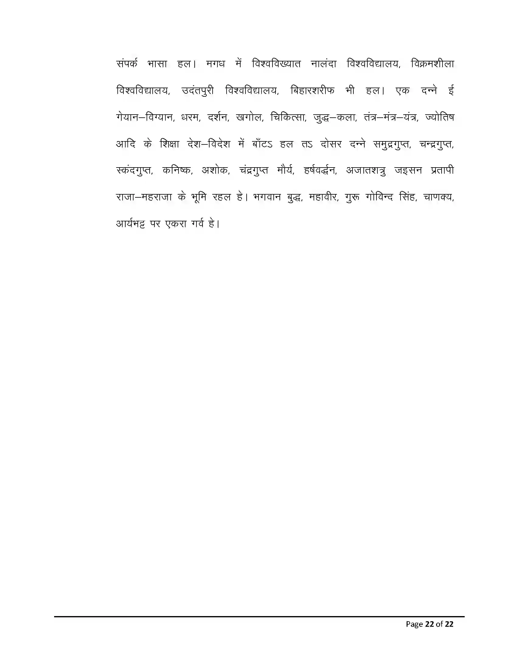 Bihar Board Class 12th 2026 Magahi Sample Paper 22